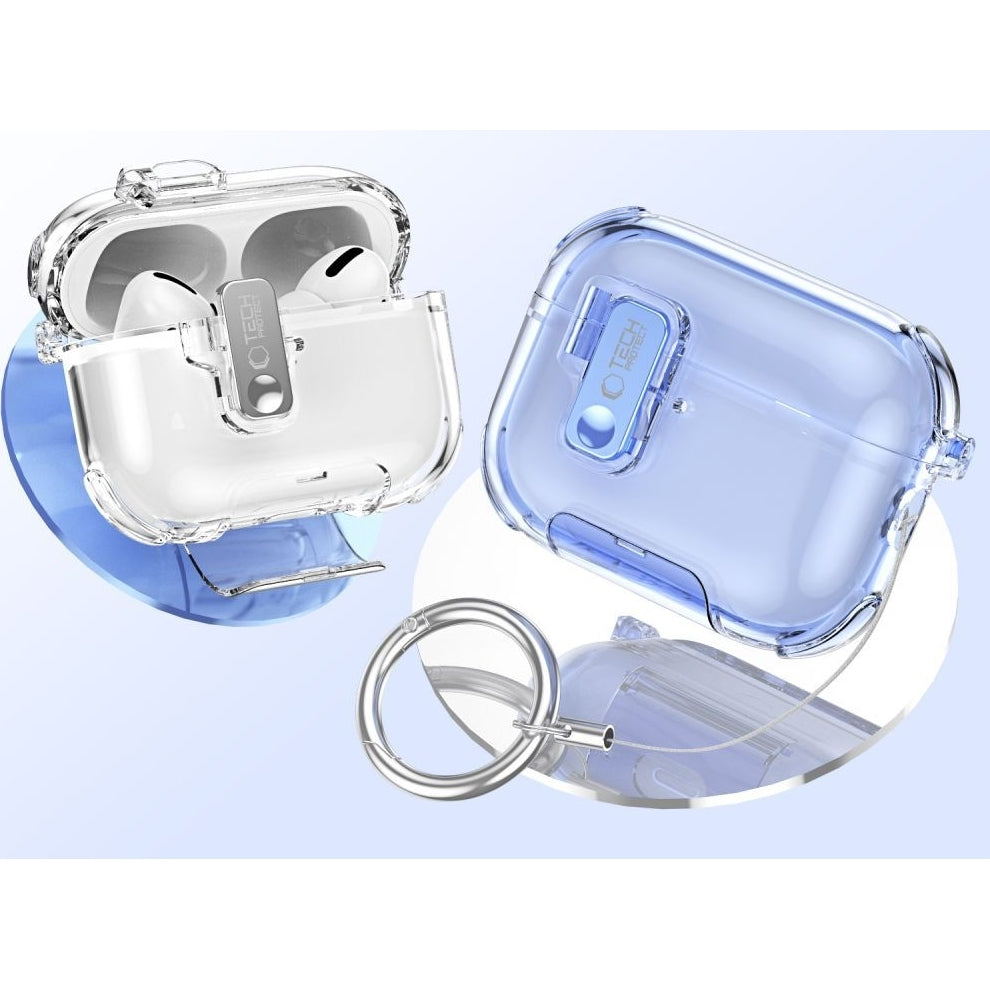 Schutzhülle für Apple AirPods Pro 3, Tech-Protect Bounce Pro, Transparent-Blau