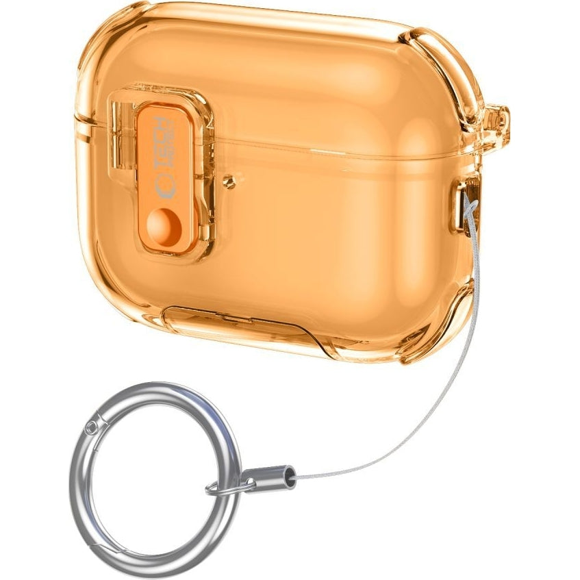 Schutzhülle für Apple AirPods Pro 3, Tech-Protect Bounce Pro, Transparent-Orange