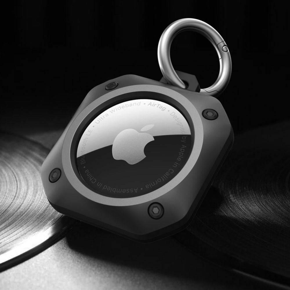 Fall / Schlüsselanhänger Tech-Protect Rough Pro für Apple AirTag, Schwarz