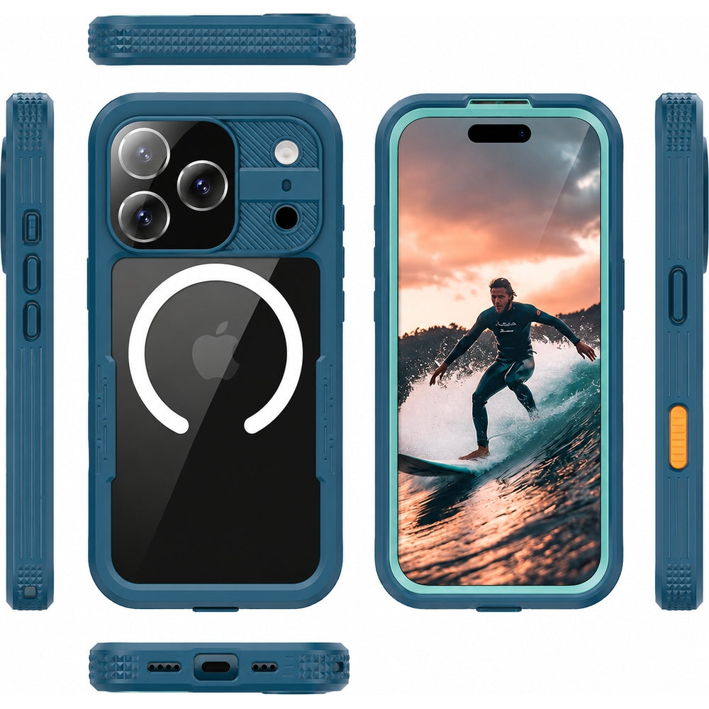 Handyhülle Wasserdicht für iPhone 17 Pro, Crong Seal Cover, Blau