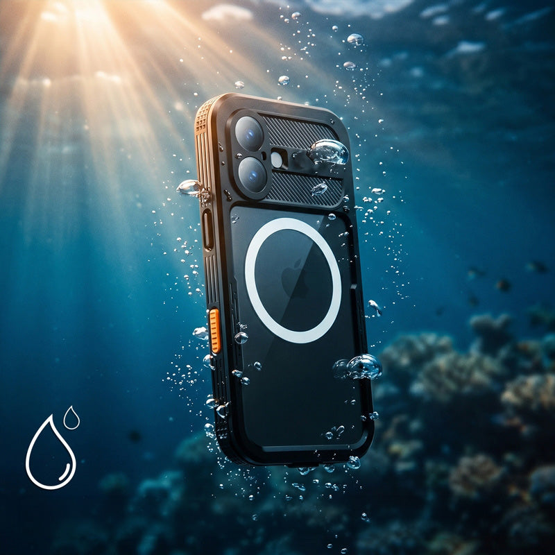 Handyhülle Wasserdicht für iPhone 17, Crong Seal Cover, Schwarz