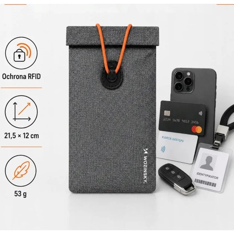 Universell RFID-Signalschutz-Etui, Wozinsky WPB-R12, Grau