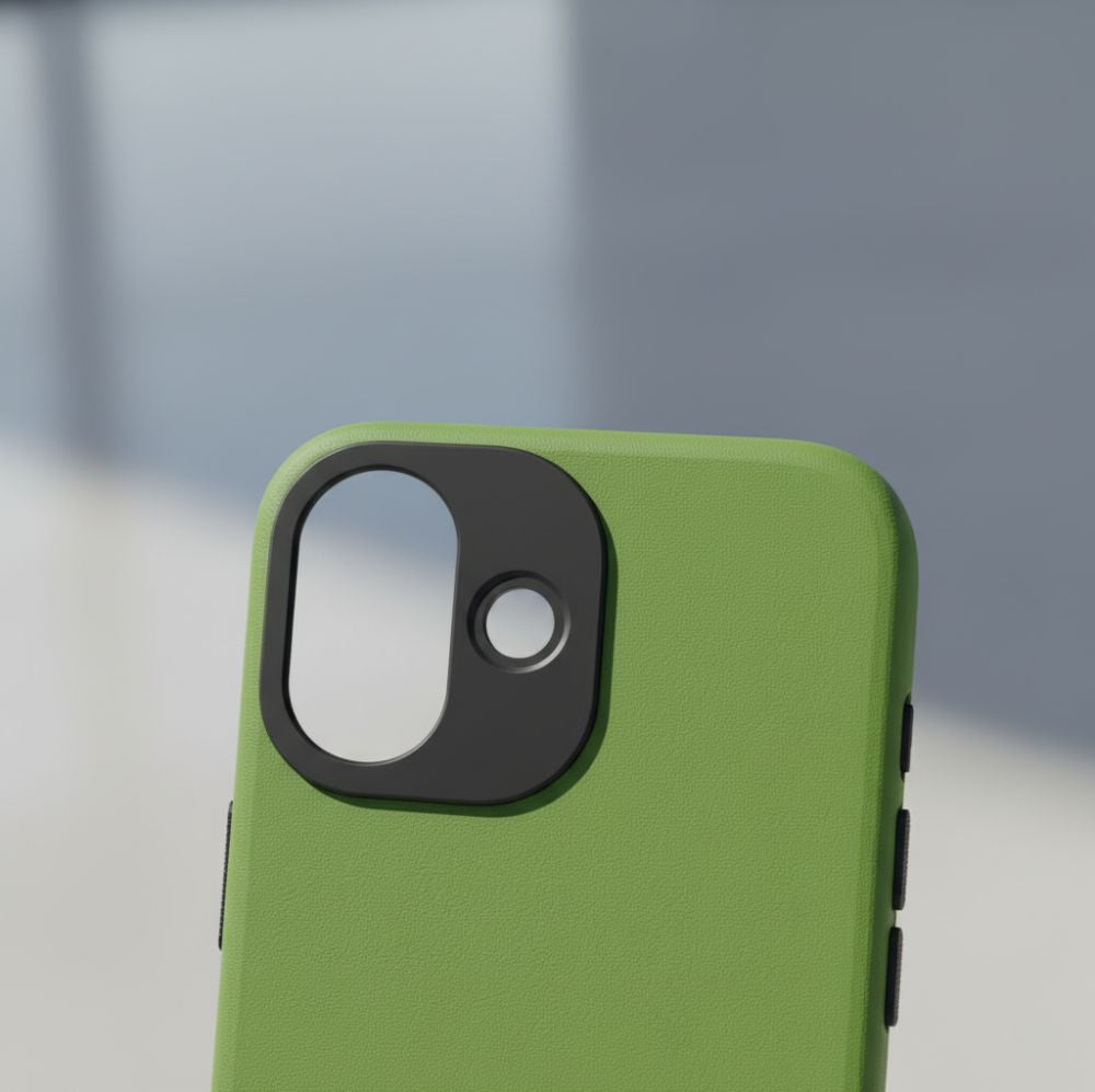 Handyhülle für iPhone 17, YAXO Leather Gear Slim Case MagSafe, Grün
