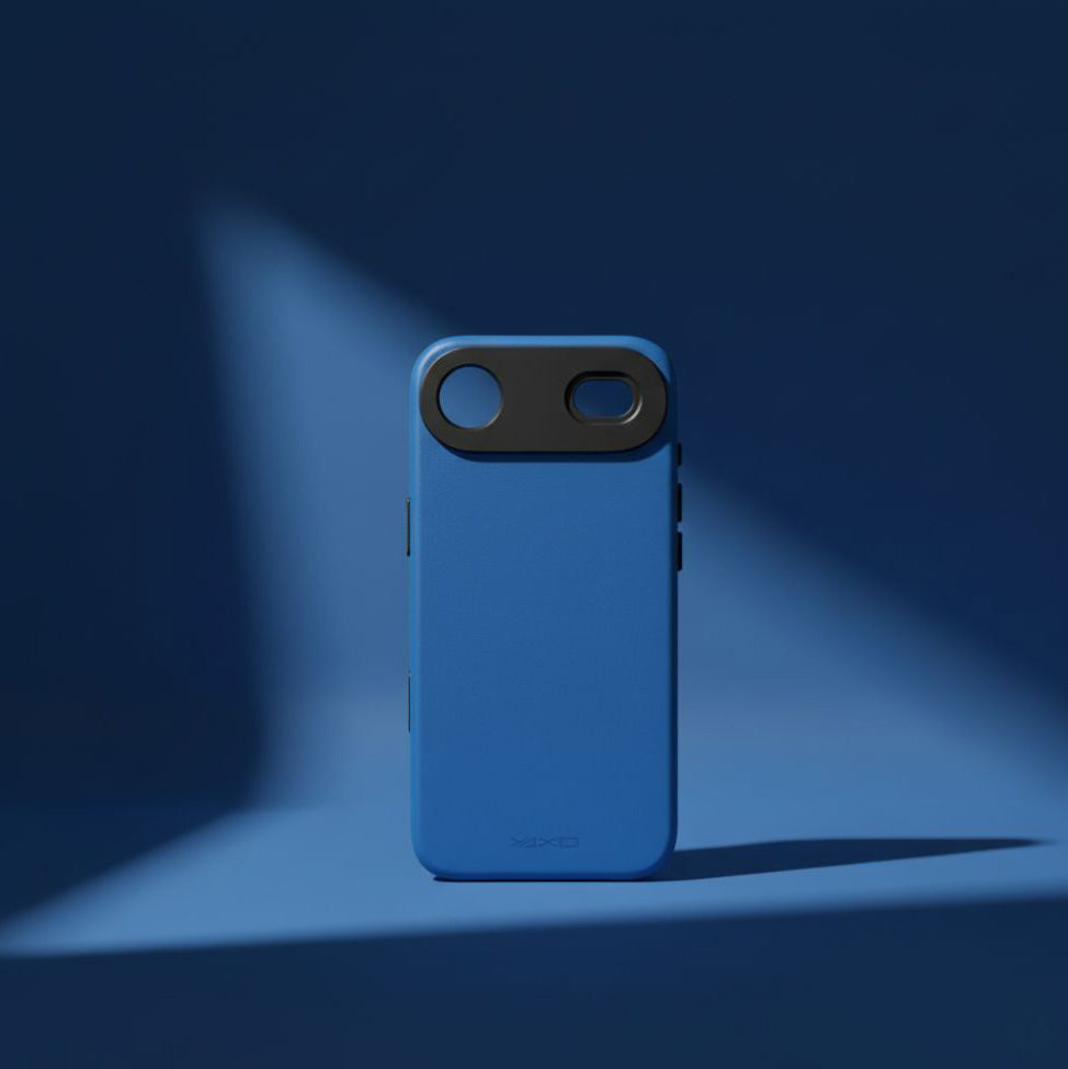 Handyhülle für iPhone Air, YAXO Leather Gear Slim Case MagSafe, Blau
