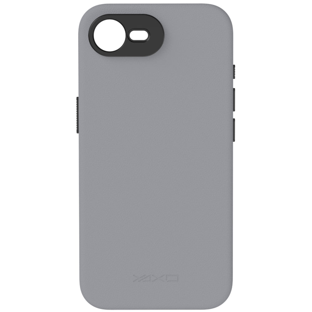 Handyhülle YAXO Leather Gear Slim Case MagSafe für iPhone 17e, grau (3/12)