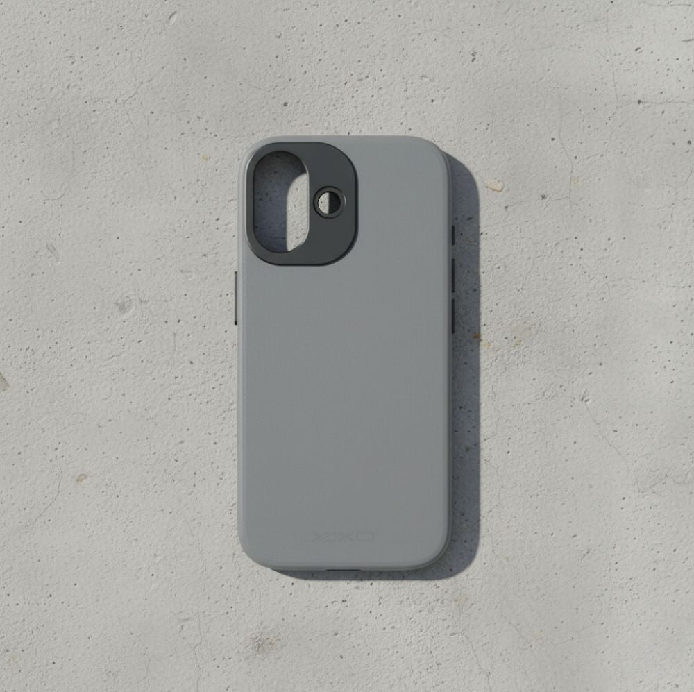 Handyhülle für iPhone 17, YAXO Leather Gear Slim Case MagSafe, Grau
