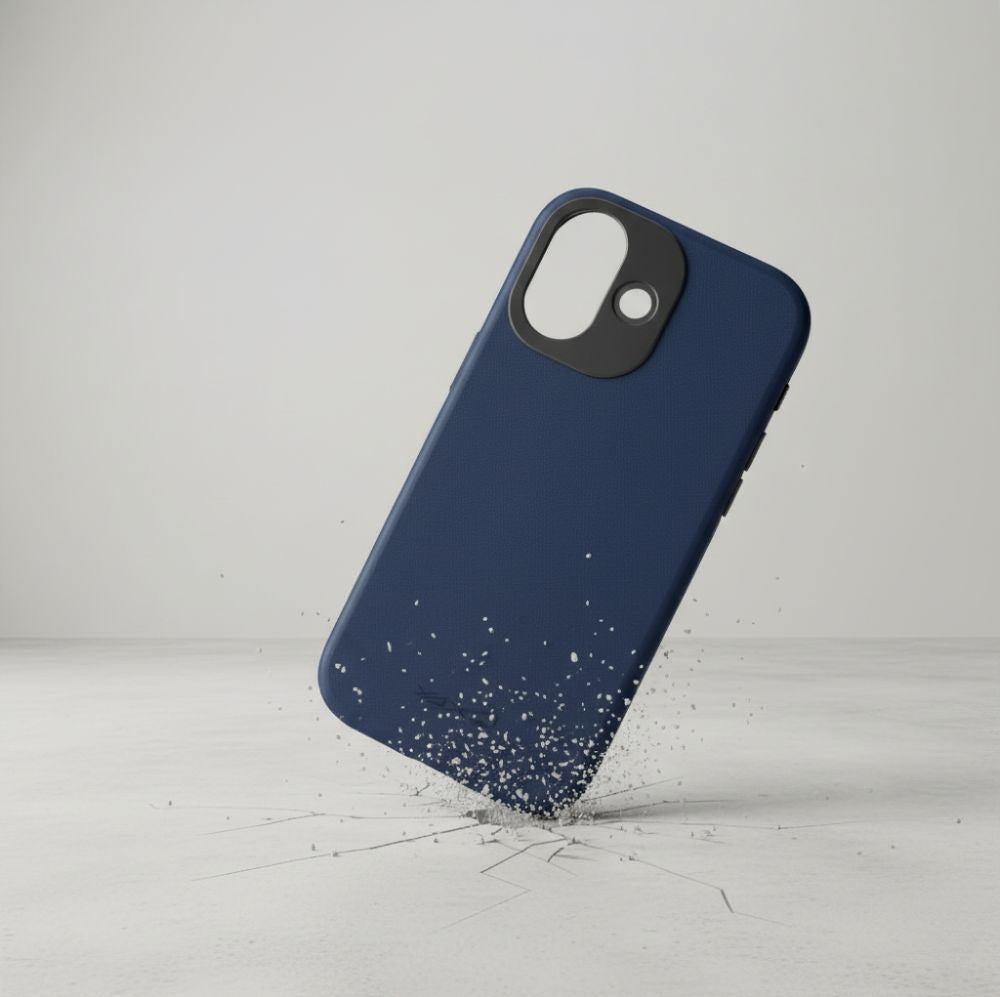 Handyhülle für iPhone 17, YAXO Leather Gear Slim Case MagSafe, Blau
