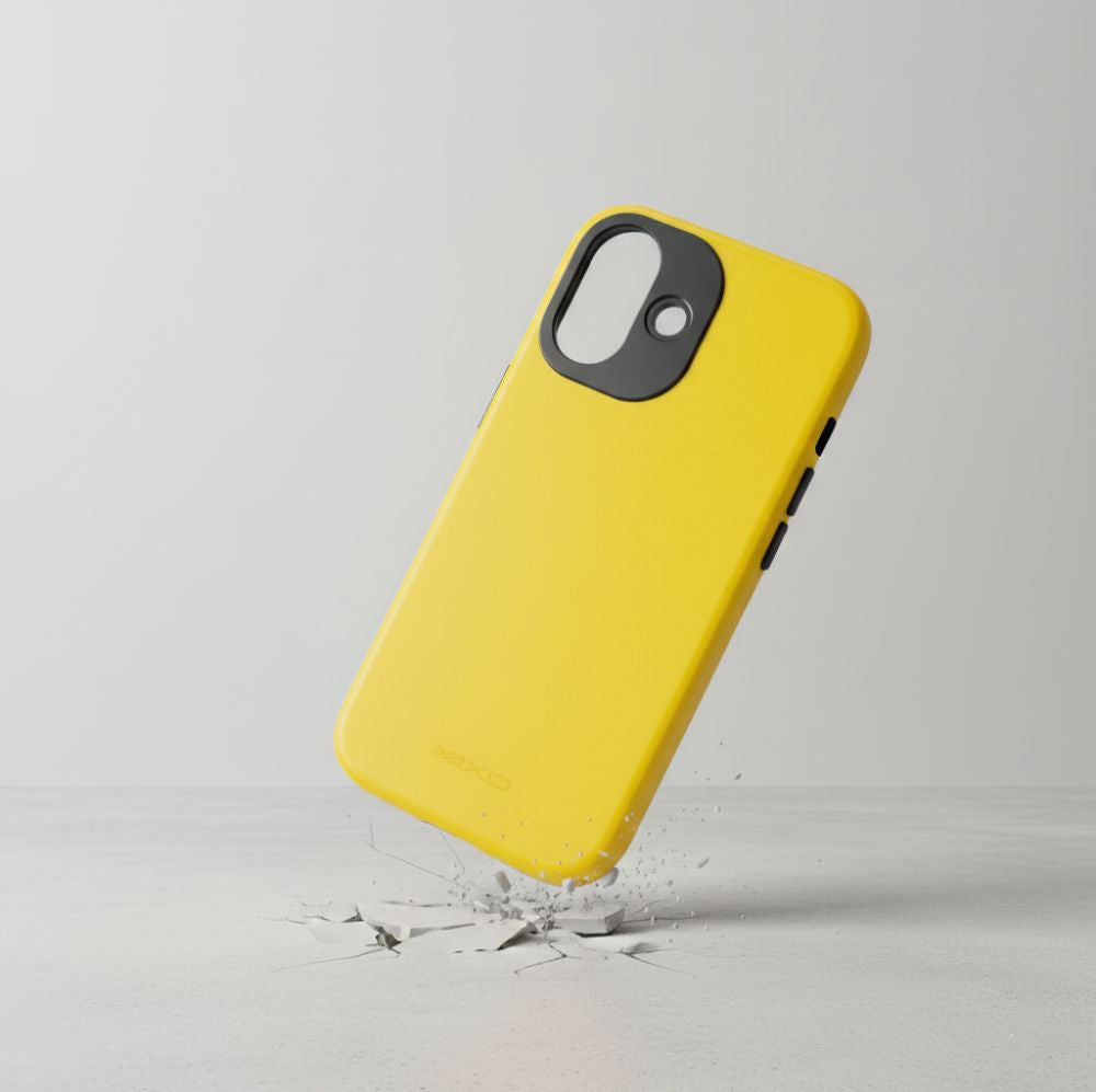Handyhülle für iPhone 17, YAXO Leather Gear Slim Case MagSafe, Gelb
