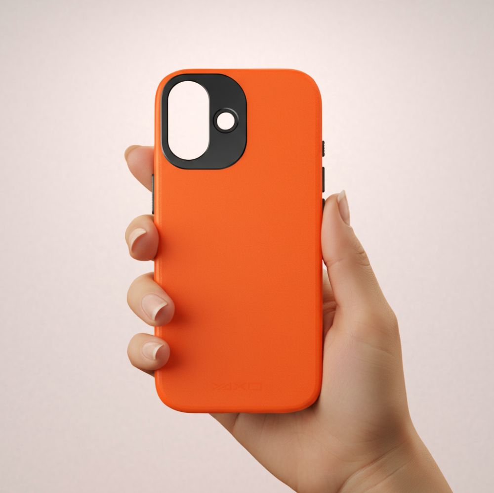 Handyhülle für iPhone 17, YAXO Leather Gear Slim Case MagSafe, Orange