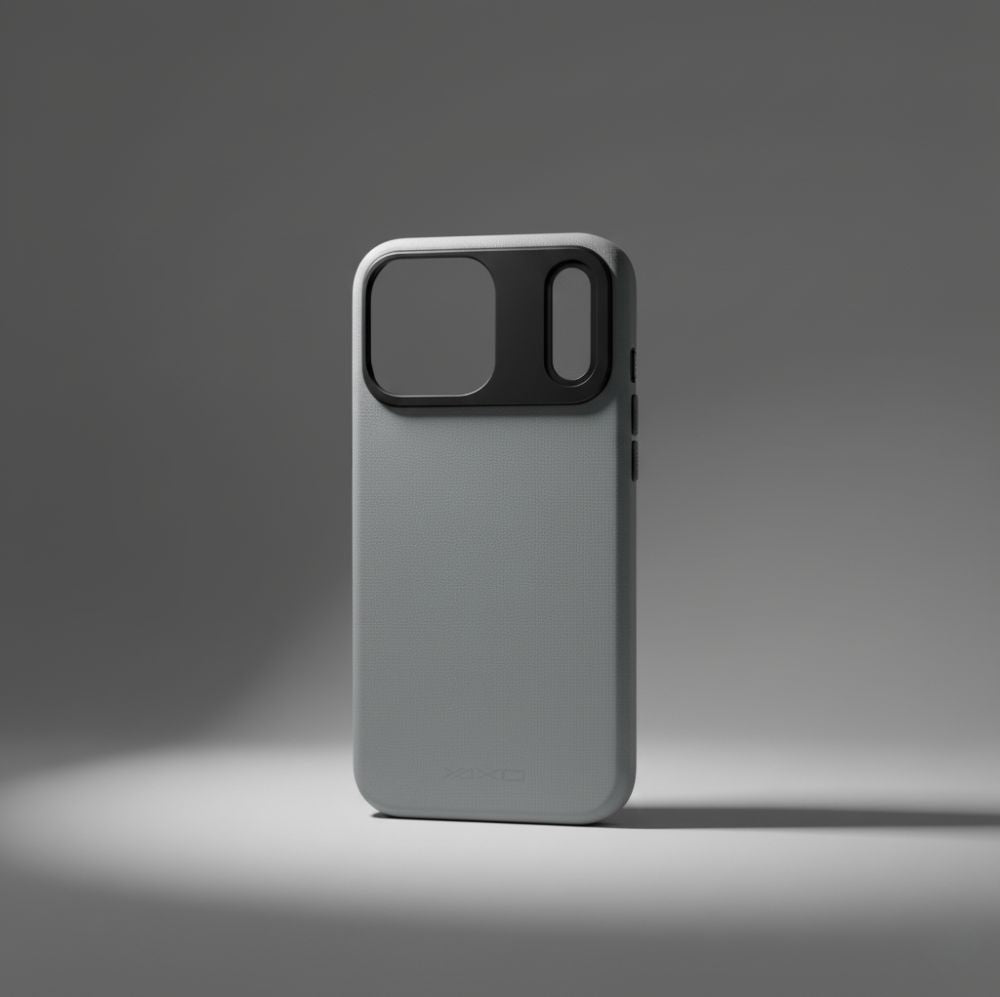 Handyhülle für iPhone 17 Pro, YAXO Leather Gear Slim Case MagSafe, Grau