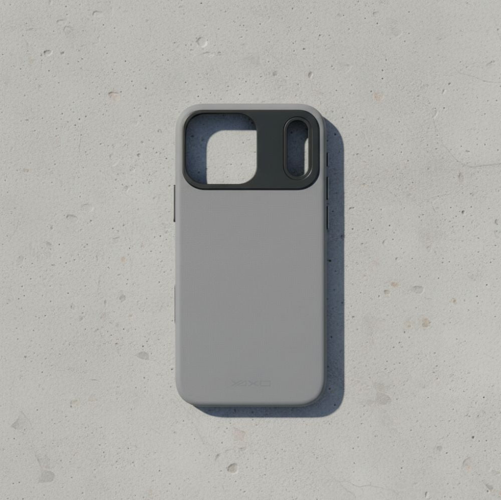 Handyhülle für iPhone 17 Pro, YAXO Leather Gear Slim Case MagSafe, Grau