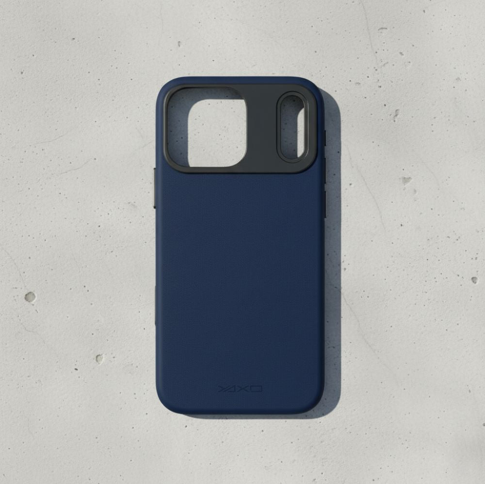 Handyhülle für iPhone 17 Pro, YAXO Leather Gear Slim Case MagSafe, Dunkelblau