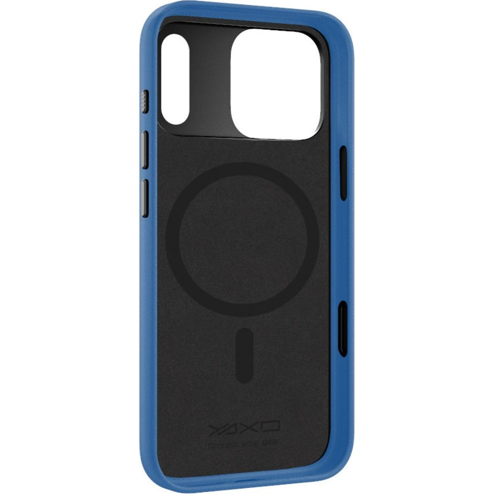 Handyhülle für iPhone 17 Pro, YAXO Leather Gear Slim Case MagSafe, Blau