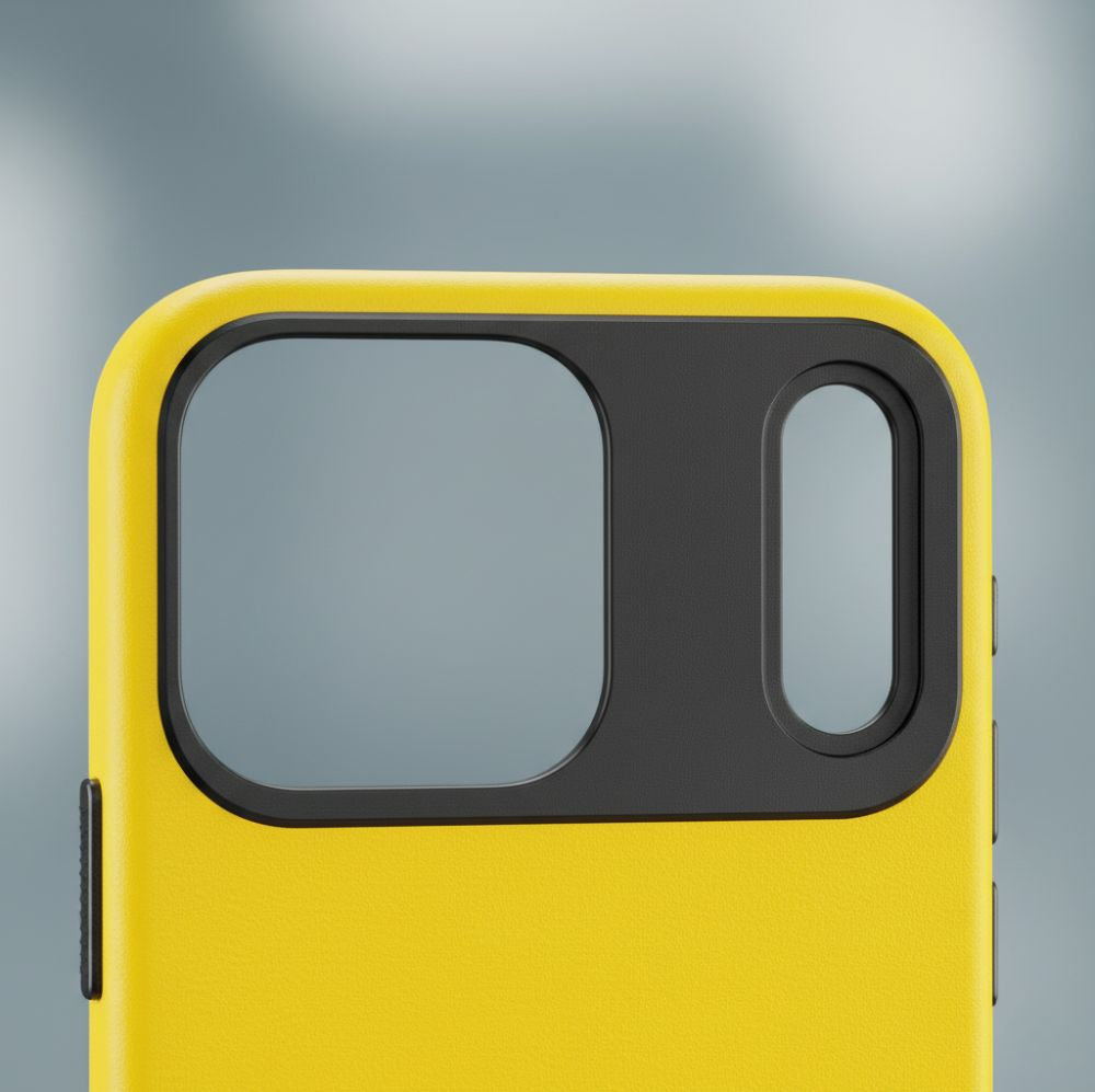 Handyhülle für iPhone 17 Pro, YAXO Leather Gear Slim Case MagSafe, Gelb