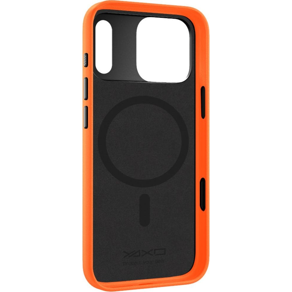 Handyhülle für iPhone 17 Pro, YAXO Leather Gear Slim Case MagSafe, Orange