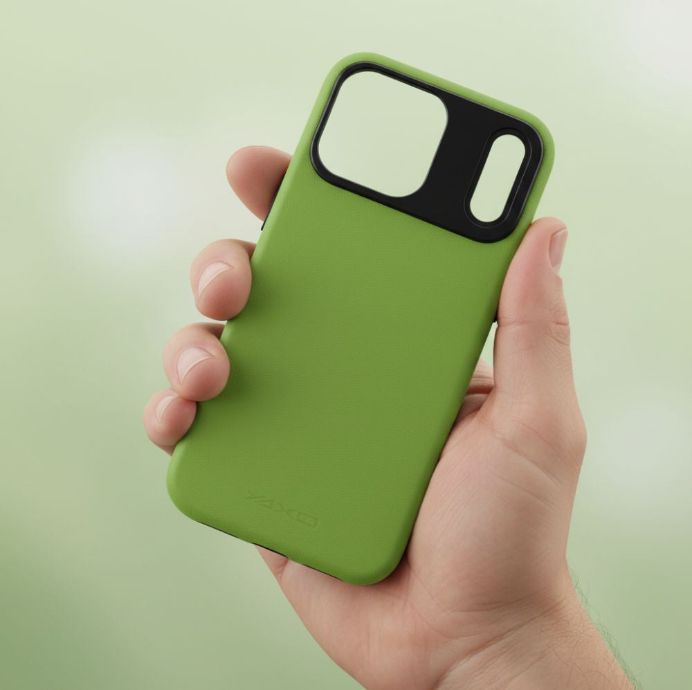 Handyhülle für iPhone 17 Pro Max, YAXO Leather Gear Slim Case MagSafe, Grün