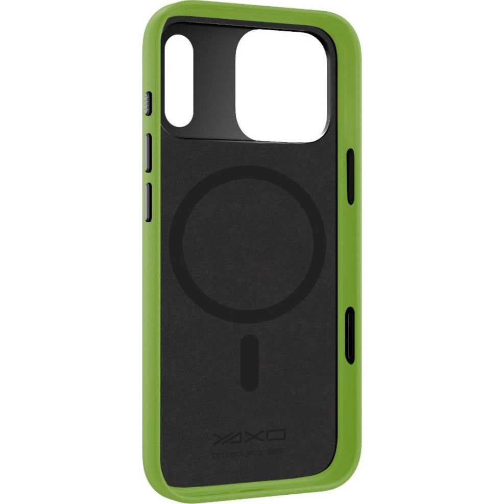 Handyhülle für iPhone 17 Pro, YAXO Leather Gear Slim Case MagSafe, Grün