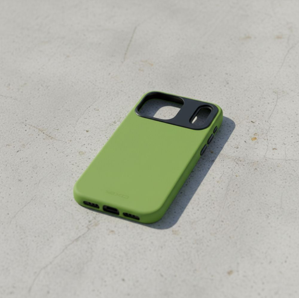 Handyhülle für iPhone 17 Pro, YAXO Leather Gear Slim Case MagSafe, Grün