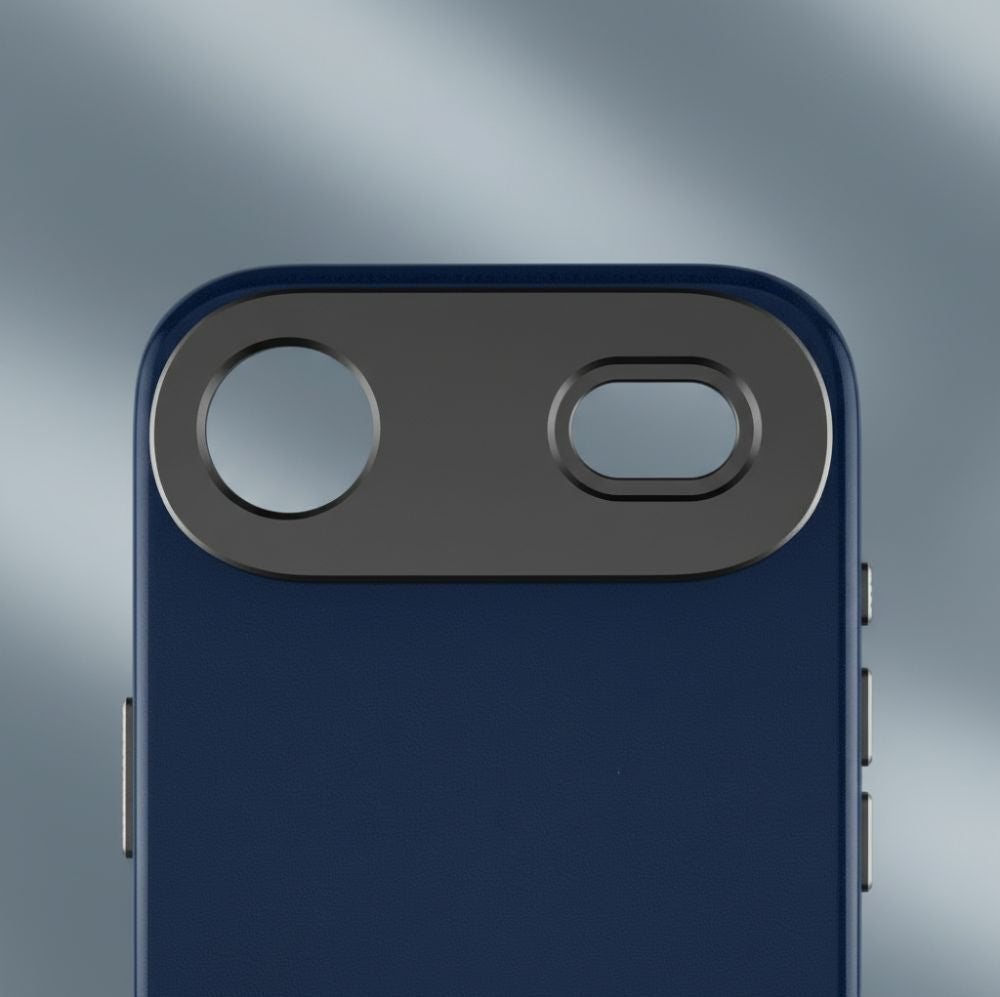 Handyhülle für iPhone Air, YAXO Leather Gear Slim Case MagSafe, Blau