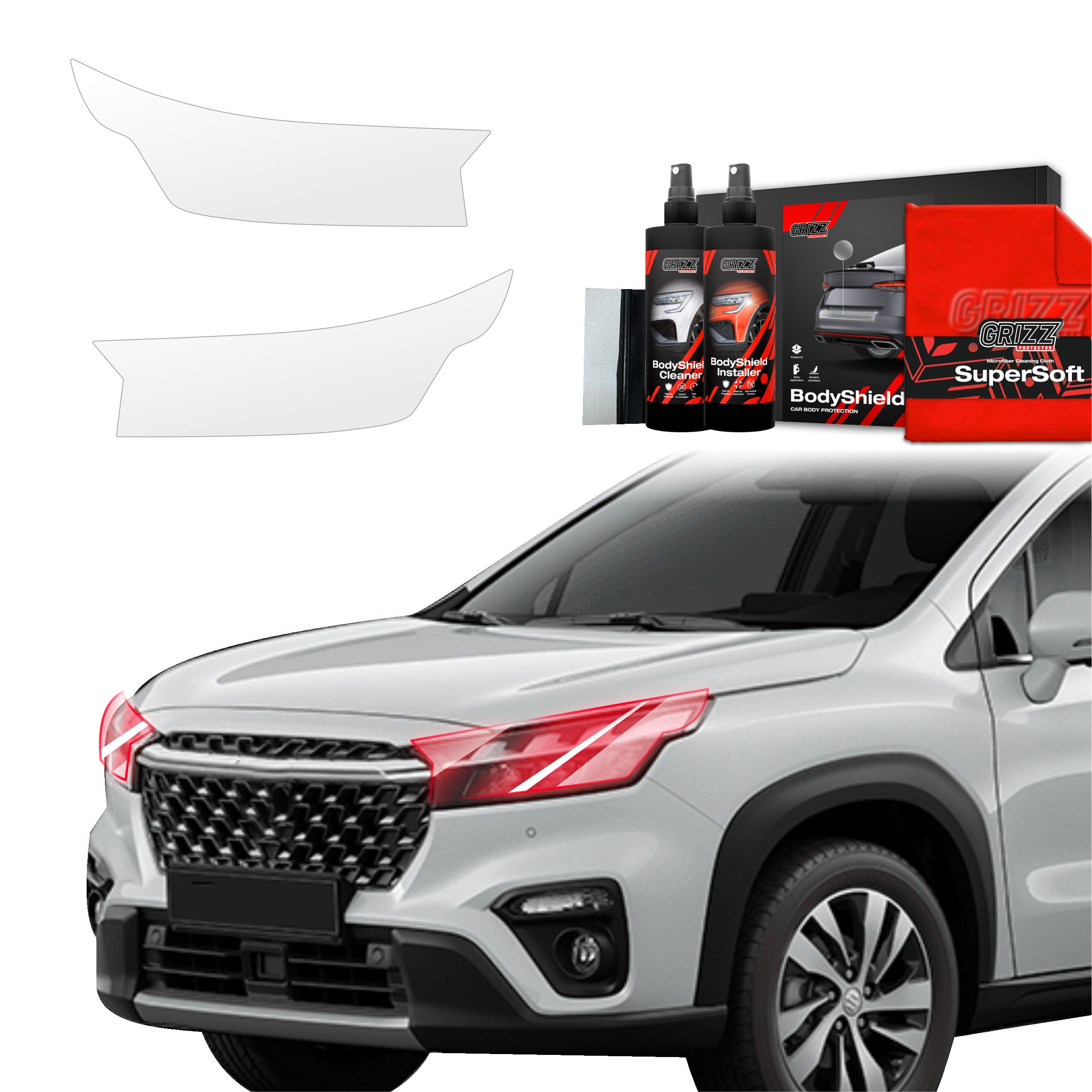 2in1 Schutzfolie Grizz Protector für Scheinwerfer - Suzuki S-Cross (2021-2026)