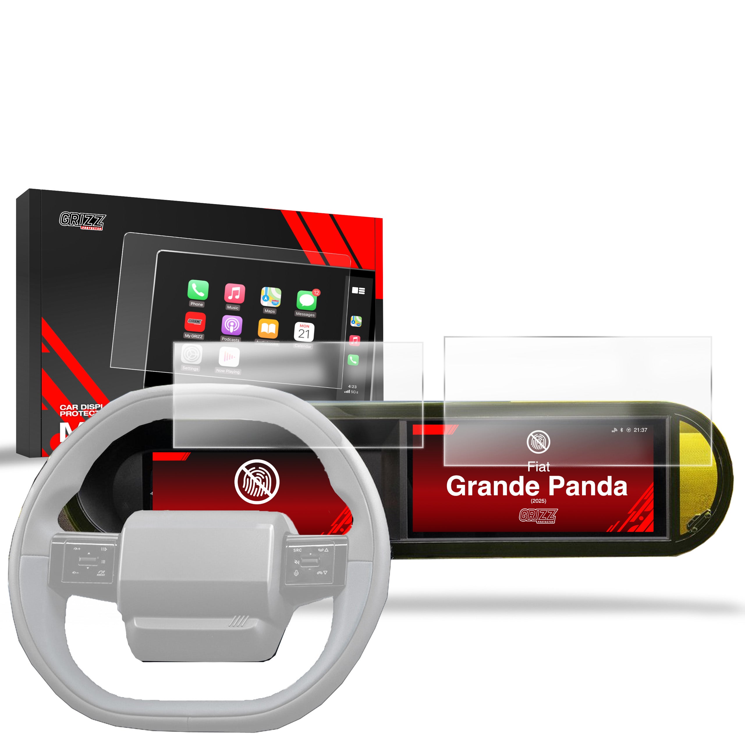 Matte Autodisplayfolie für Fiat Grande Panda 10,25" (2025-2026), Grizz Protector