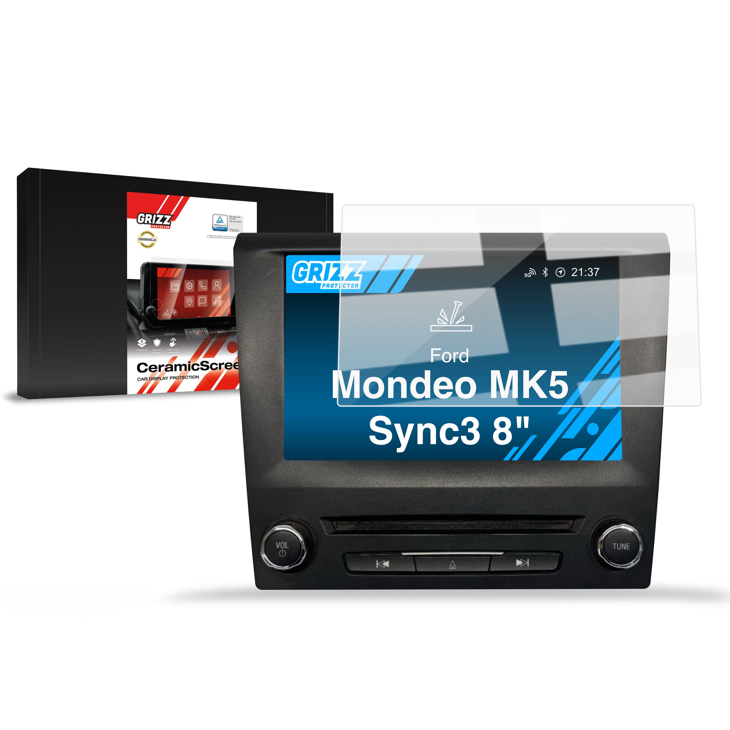 Keramische Autodisplayfolie für Ford Mondeo MK5 Sync3 8" (2014-2021), Grizz Protector