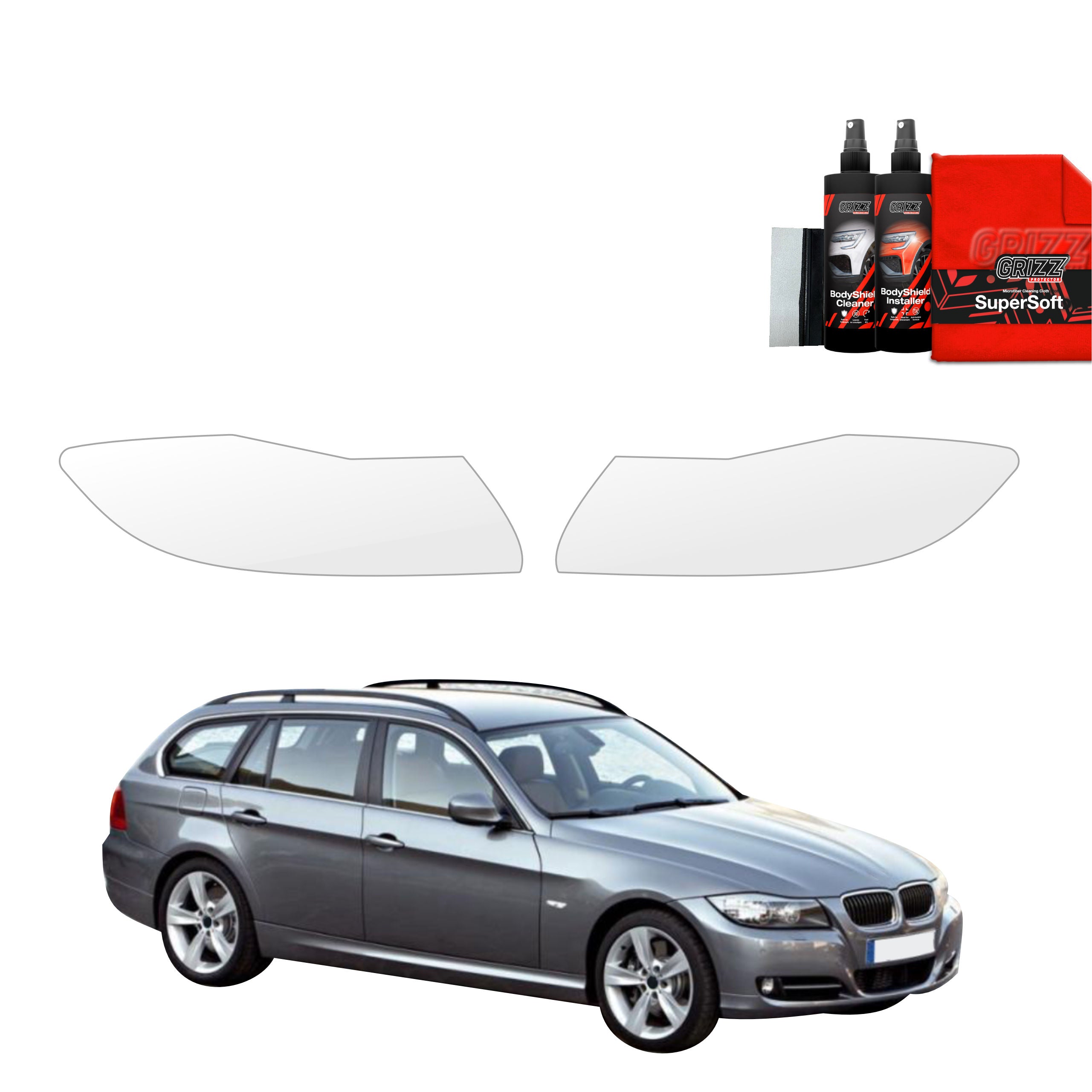 2in1 Schutzfolie Grizz Protector für Scheinwerfer - BMW 3 E91 Kombi LCI (2008-2012)