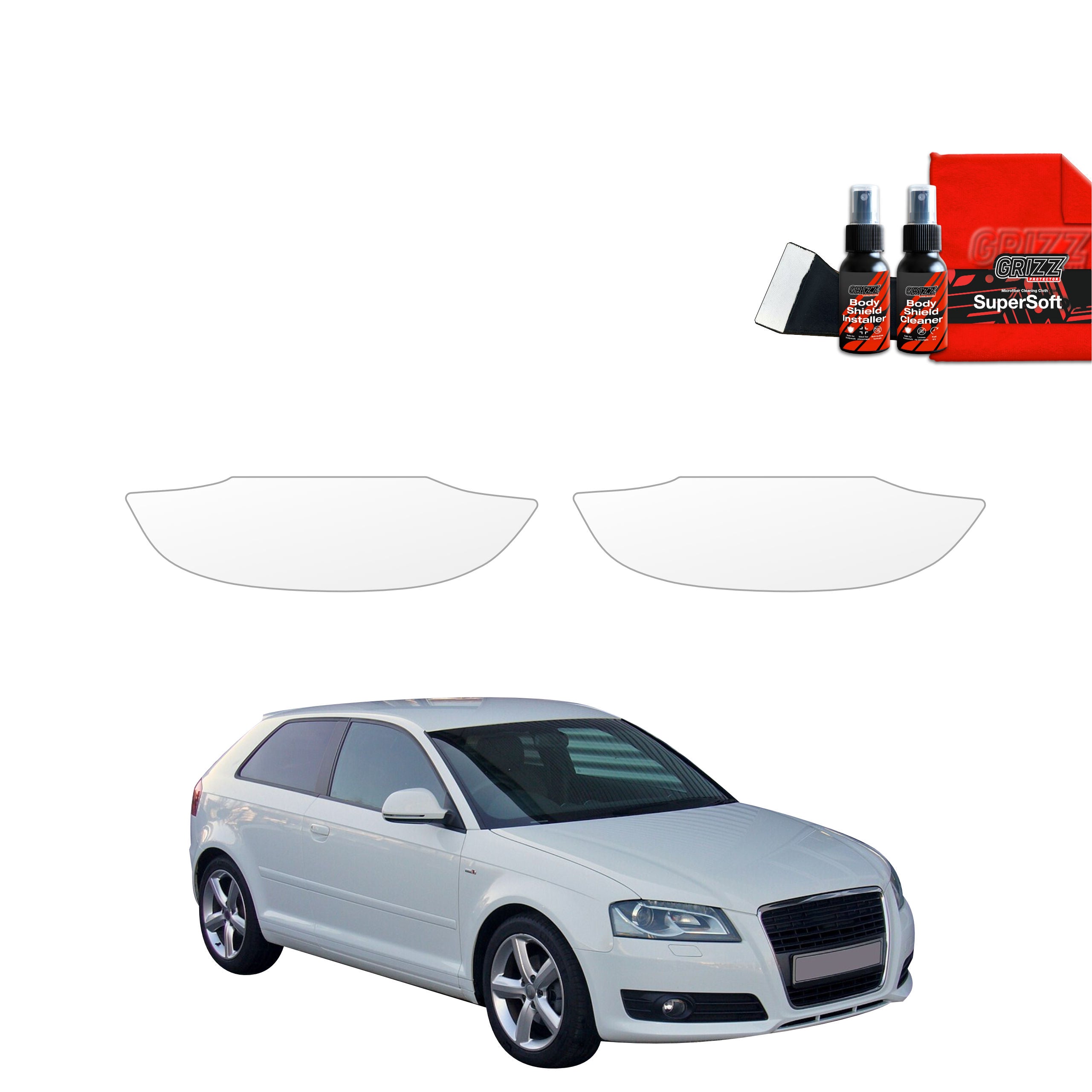 2in1 Schutzfolie Grizz Protector für Türgriffmulden - Audi A3 8P Hatchback 3D (2003-2008)