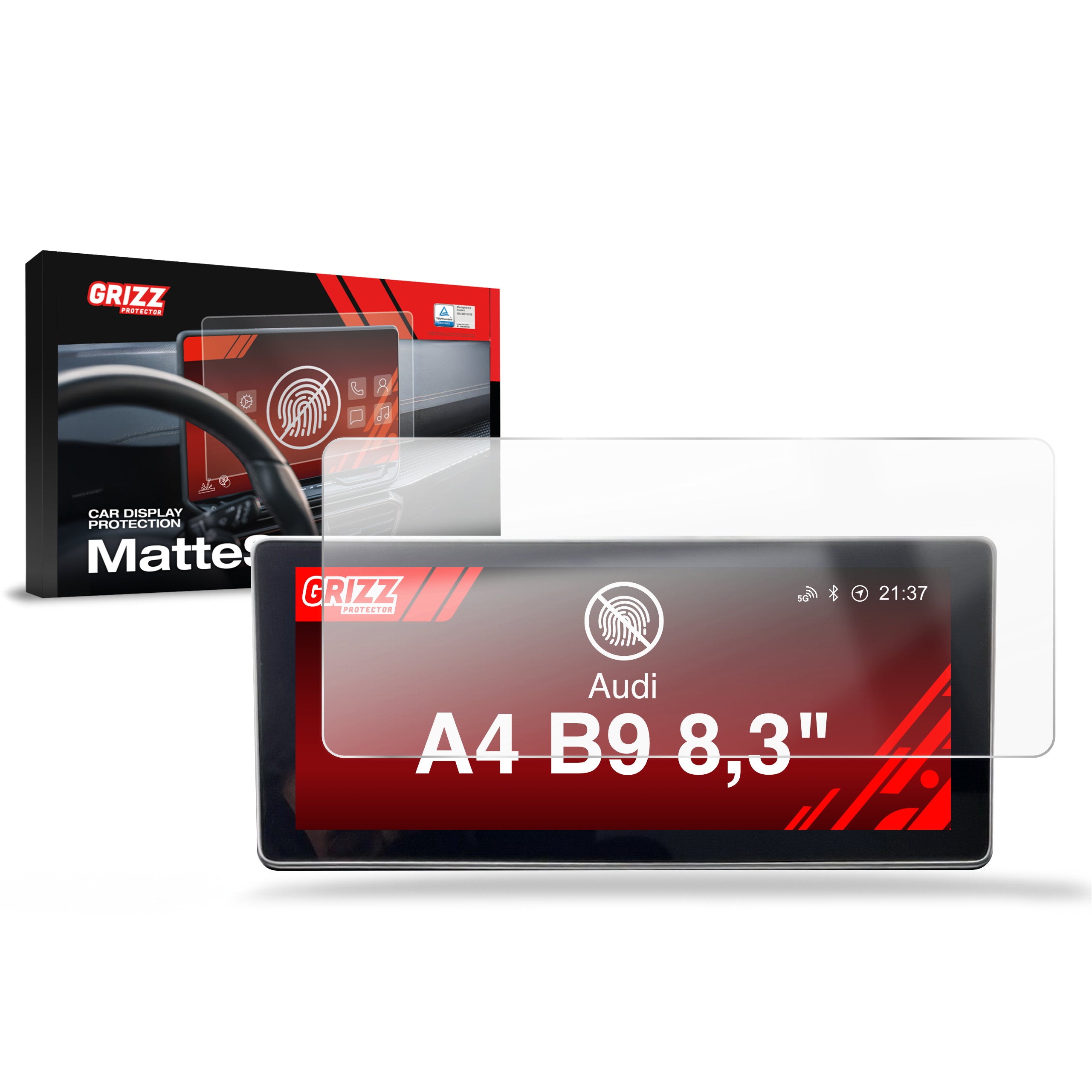 Matte Autodisplayfolie für Audi A4 B9 MMI 8,3" (2016-2019), Grizz Protector