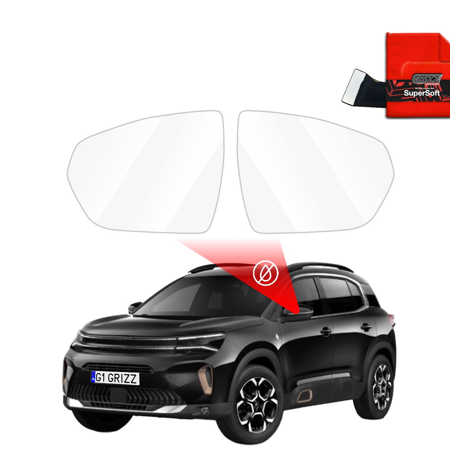 Regenschutzfolie Grizz Protector für Außenspiegel - Citroen C5 Aircross (2018-2026)