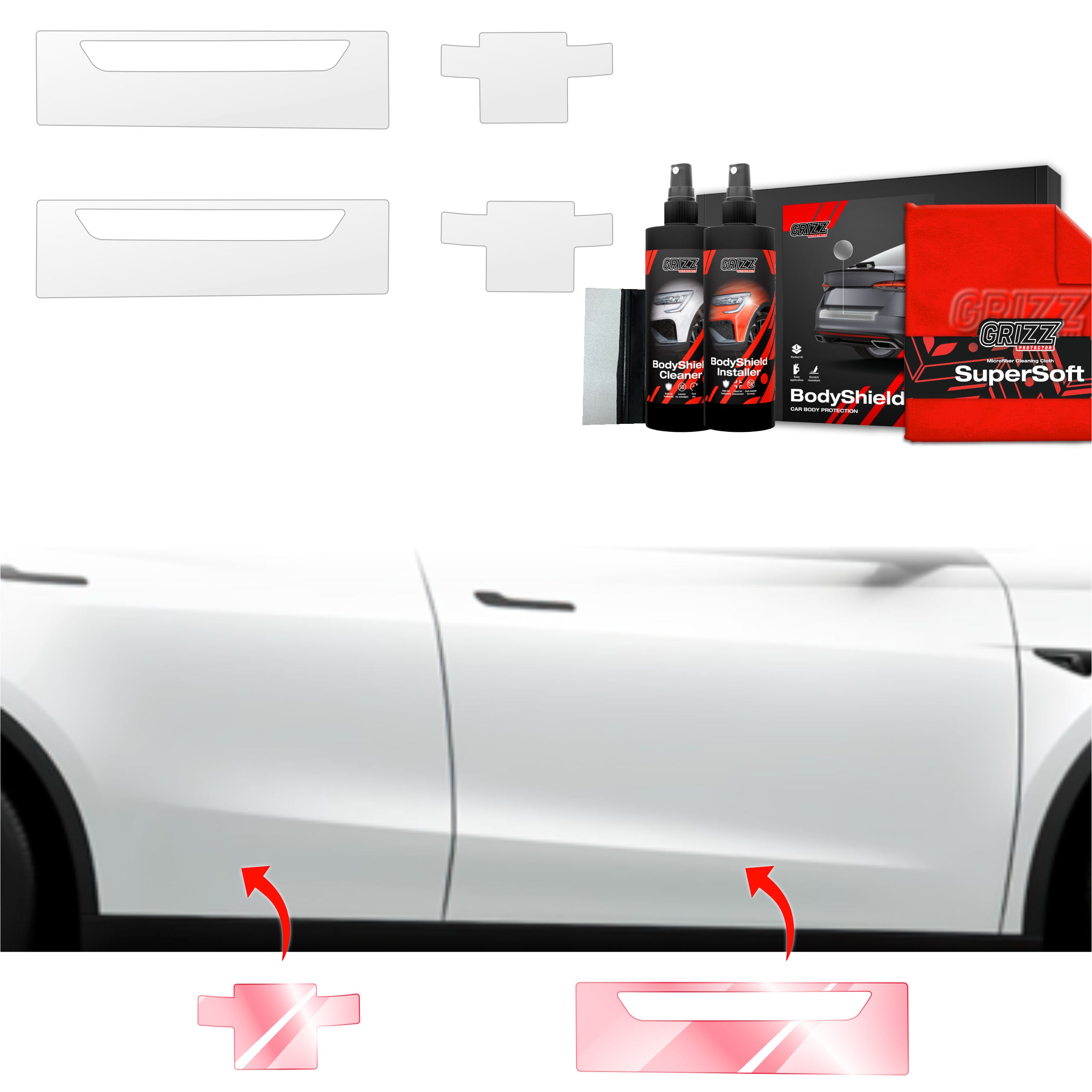 4in1 Schutzfolie Grizz Protector für Schweller - Tesla Model Y (2020-2024)
