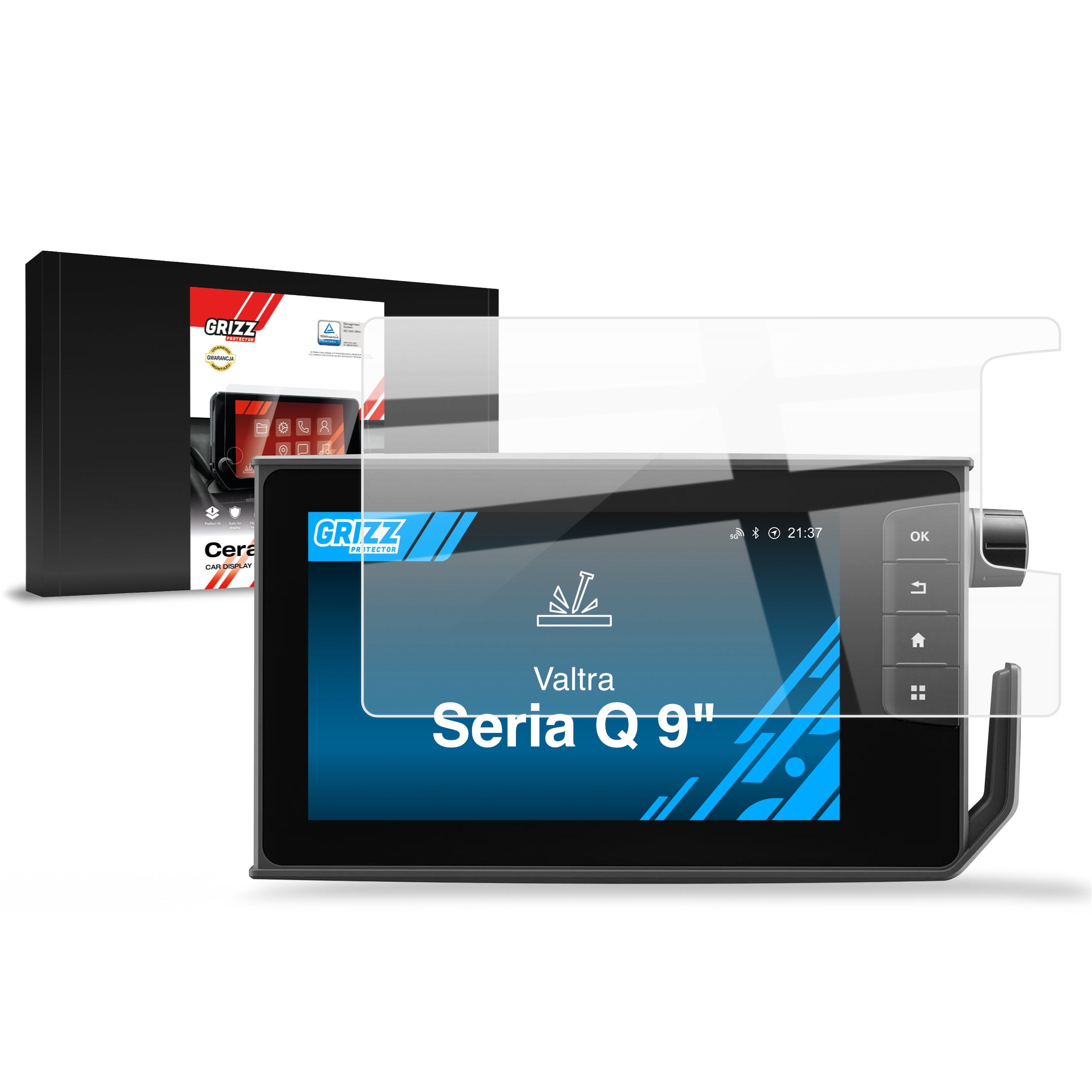 Keramische Autodisplayfolie für Valtra seria Q SmartTouch 9" (2017-2026), Grizz Protector