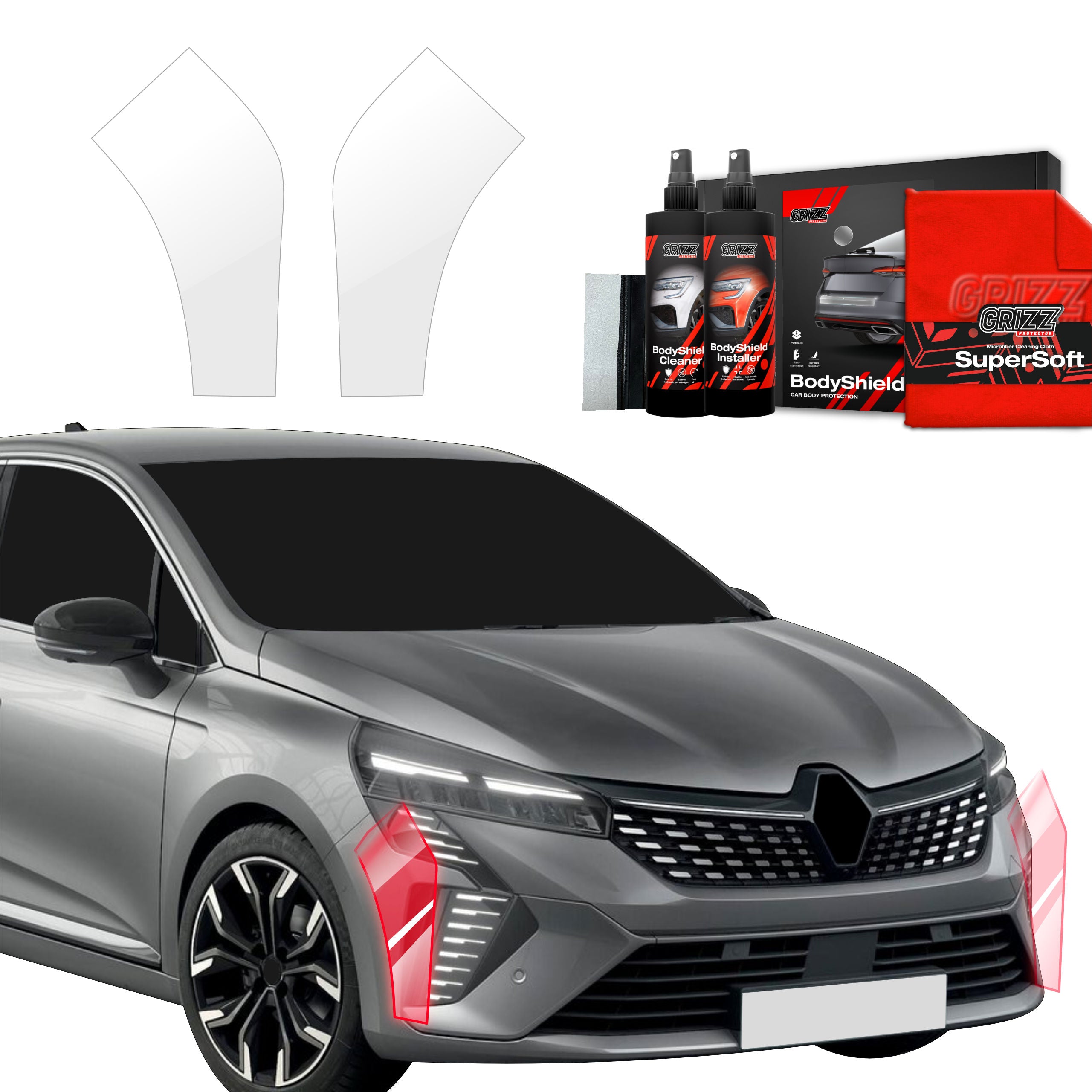 2in1 Schutzfolie Grizz Protector für Stoßstange - Renault Clio (2023-2024)
