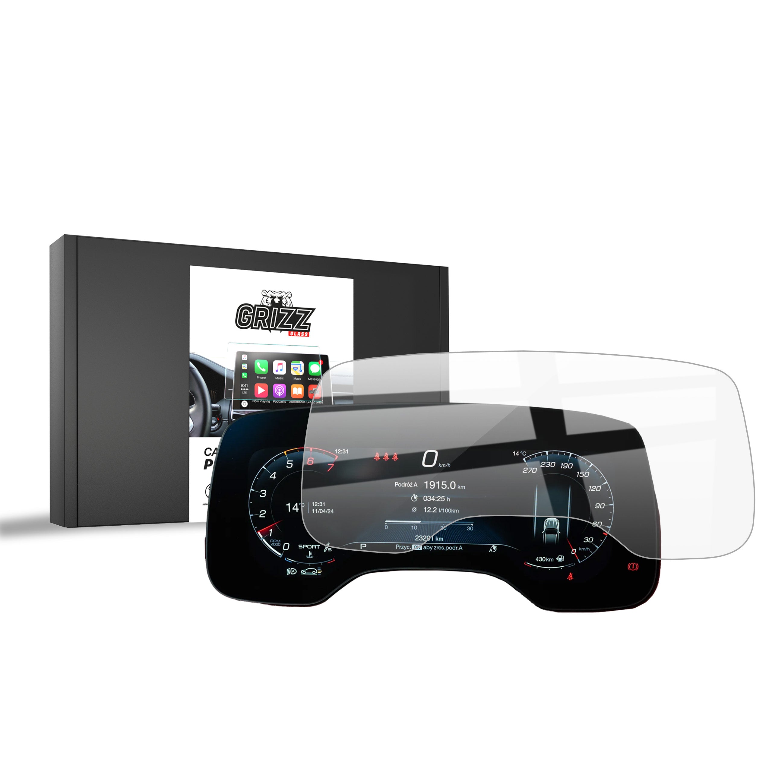 Keramische Autodisplayfolie für Maserati Grecale Virtual Cockpit (2023-2026), Grizz Protector