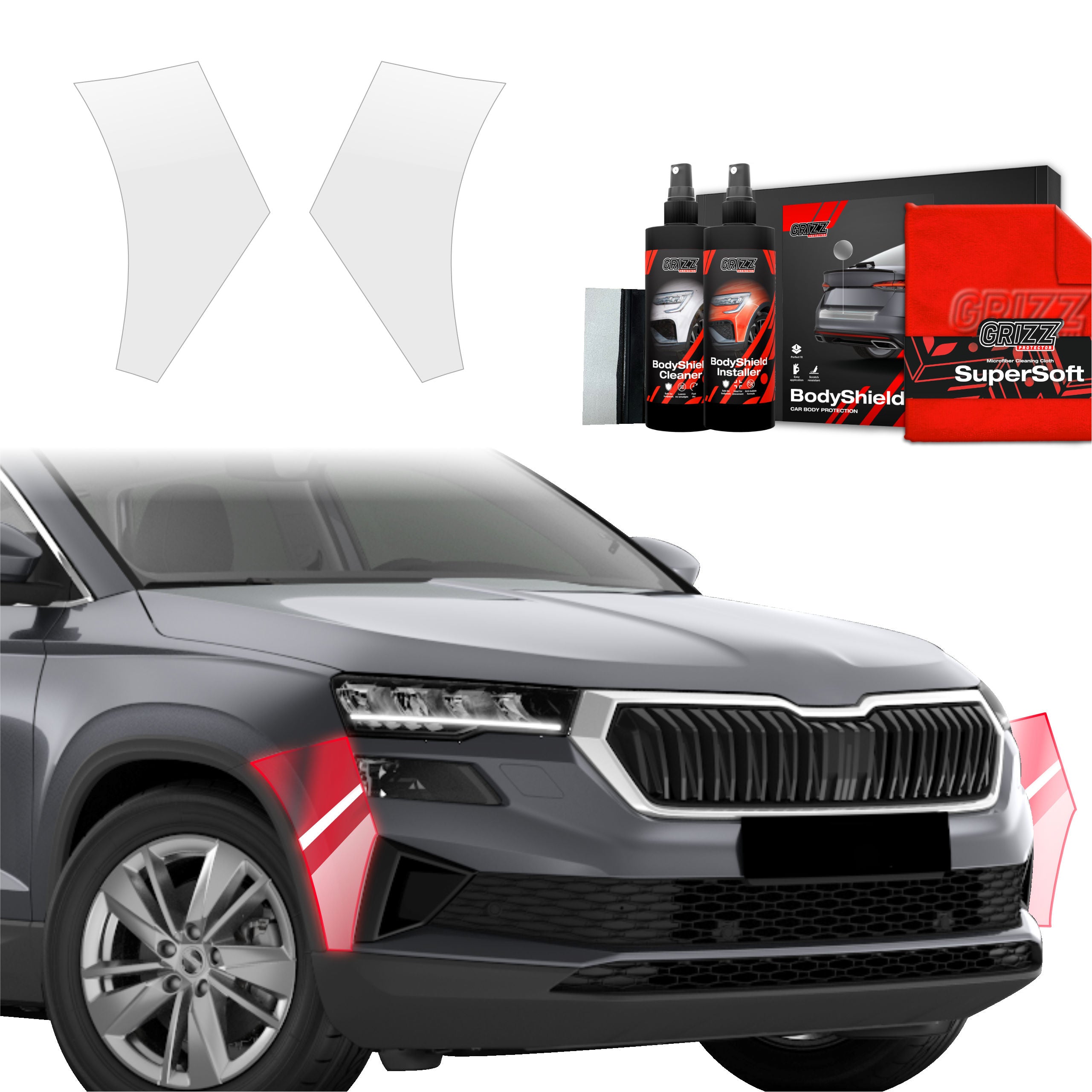 2in1 Schutzfolie Grizz Protector für Stoßstange - Skoda Karoq (2022-2026)