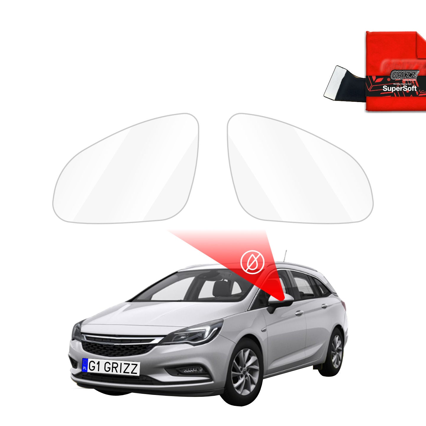 Regenschutzfolie Grizz Protector für Außenspiegel - Opel Astra K (2015-2021)