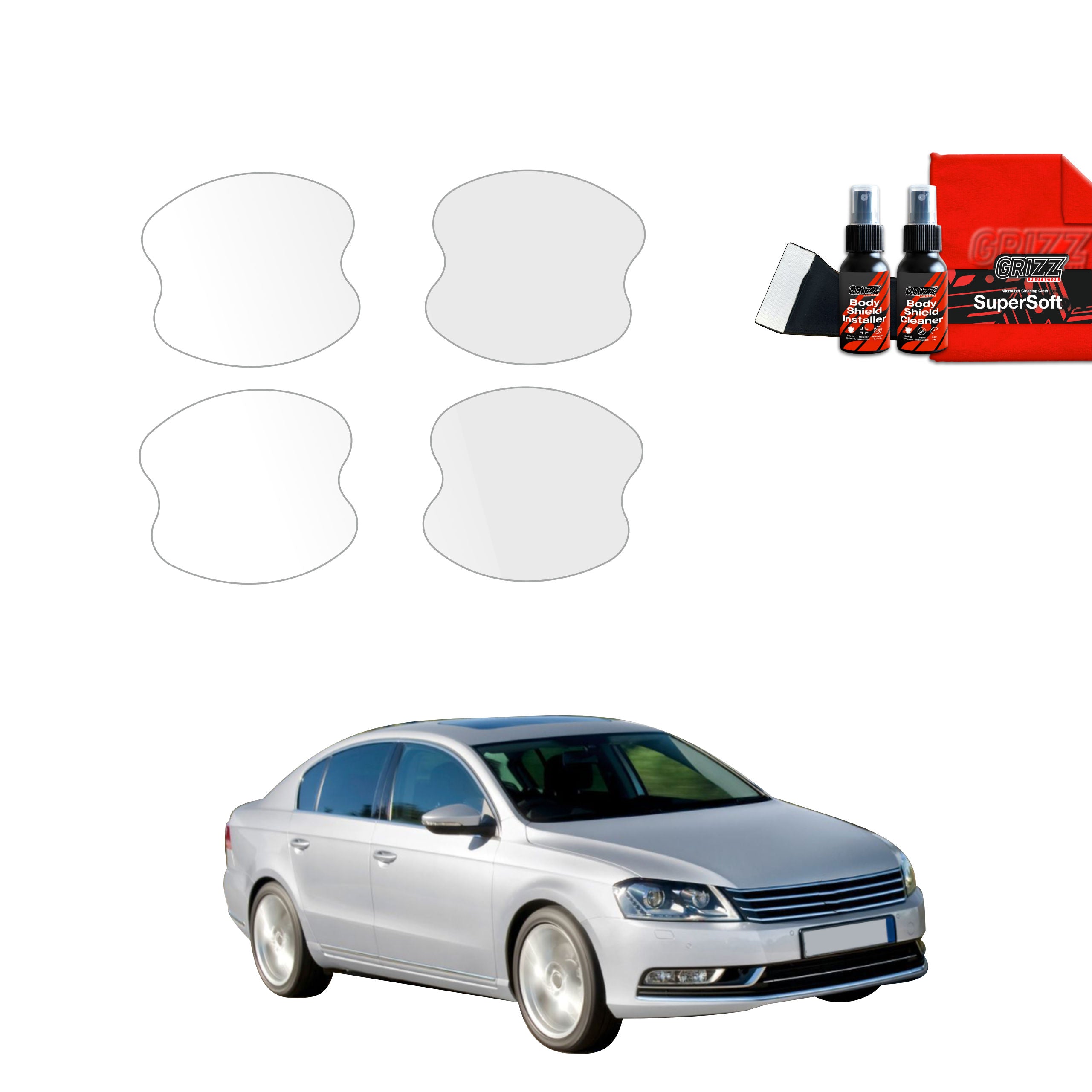 4in1 Schutzfolie Grizz Protector für Türgriffmulden - Volkswagen Passat B7 Sedan (2010-2014)