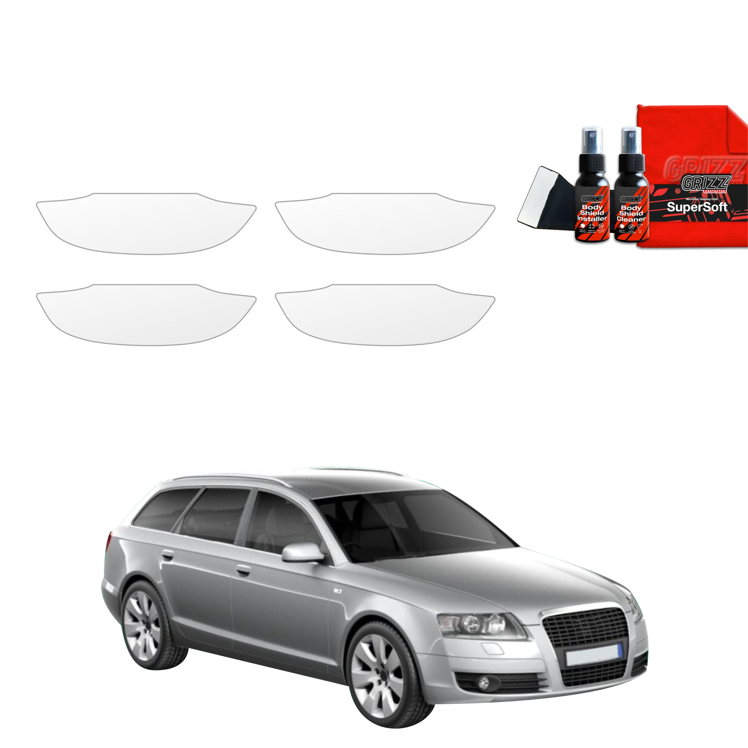 4in1 Schutzfolie Grizz Protector für Türgriffmulden - Audi A6 C6 Avant (2004-2008)