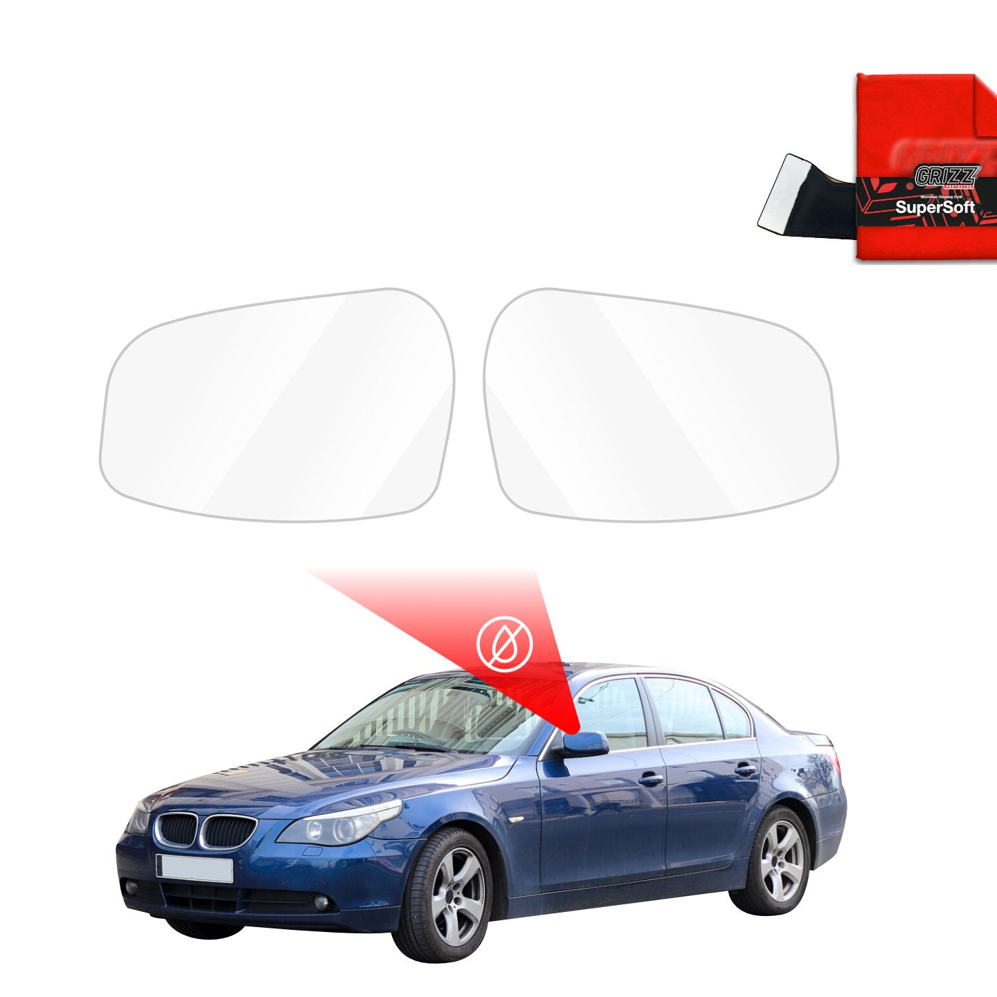 Regenschutzfolie Grizz Protector für Außenspiegel - BMW 5 E60 Sedan PreLCI (2003-2007)