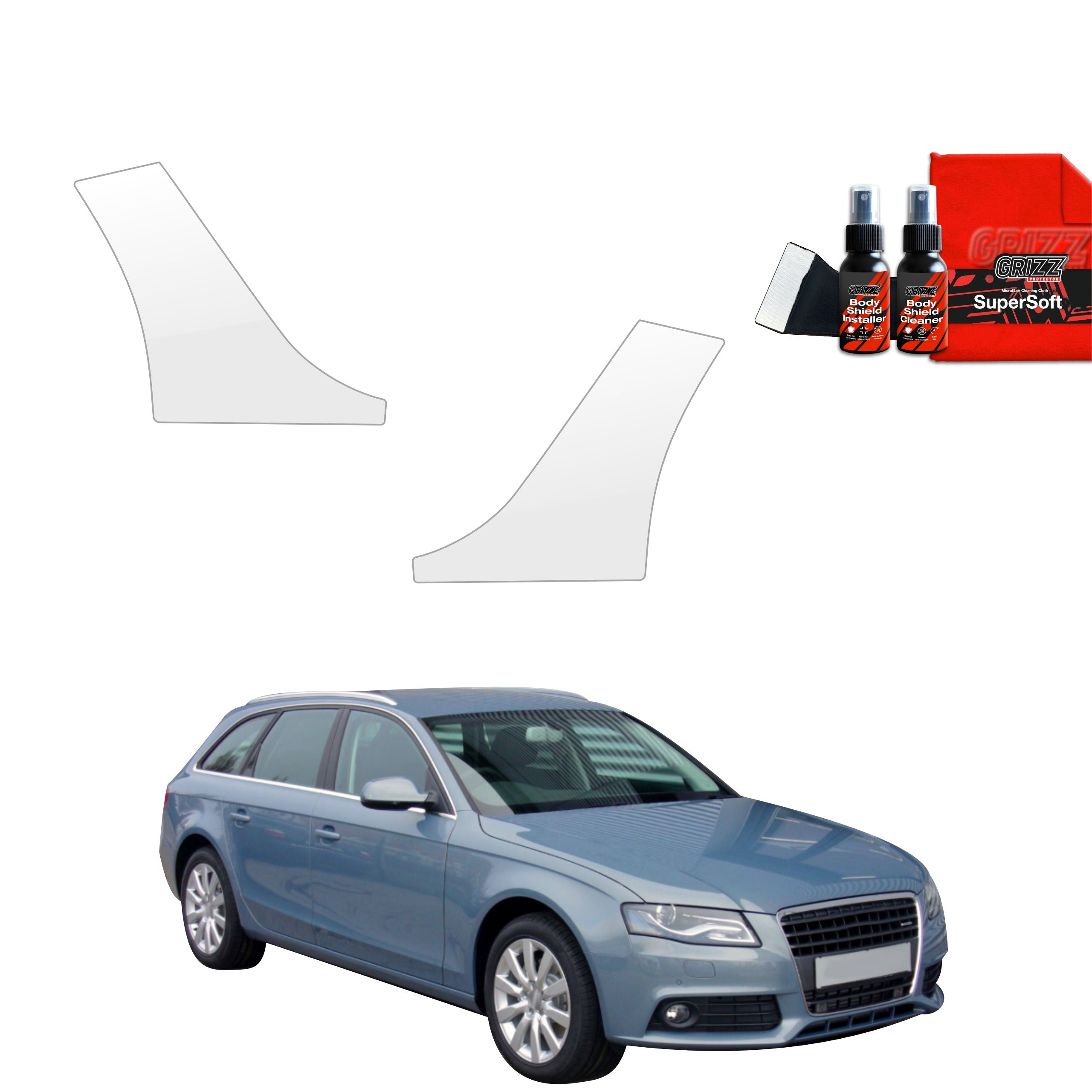 2in1 Schutzfolie Grizz Protector für hinteren & vorderen Seitenschwelle - Audi A4 B8 Avant (2007-2011)