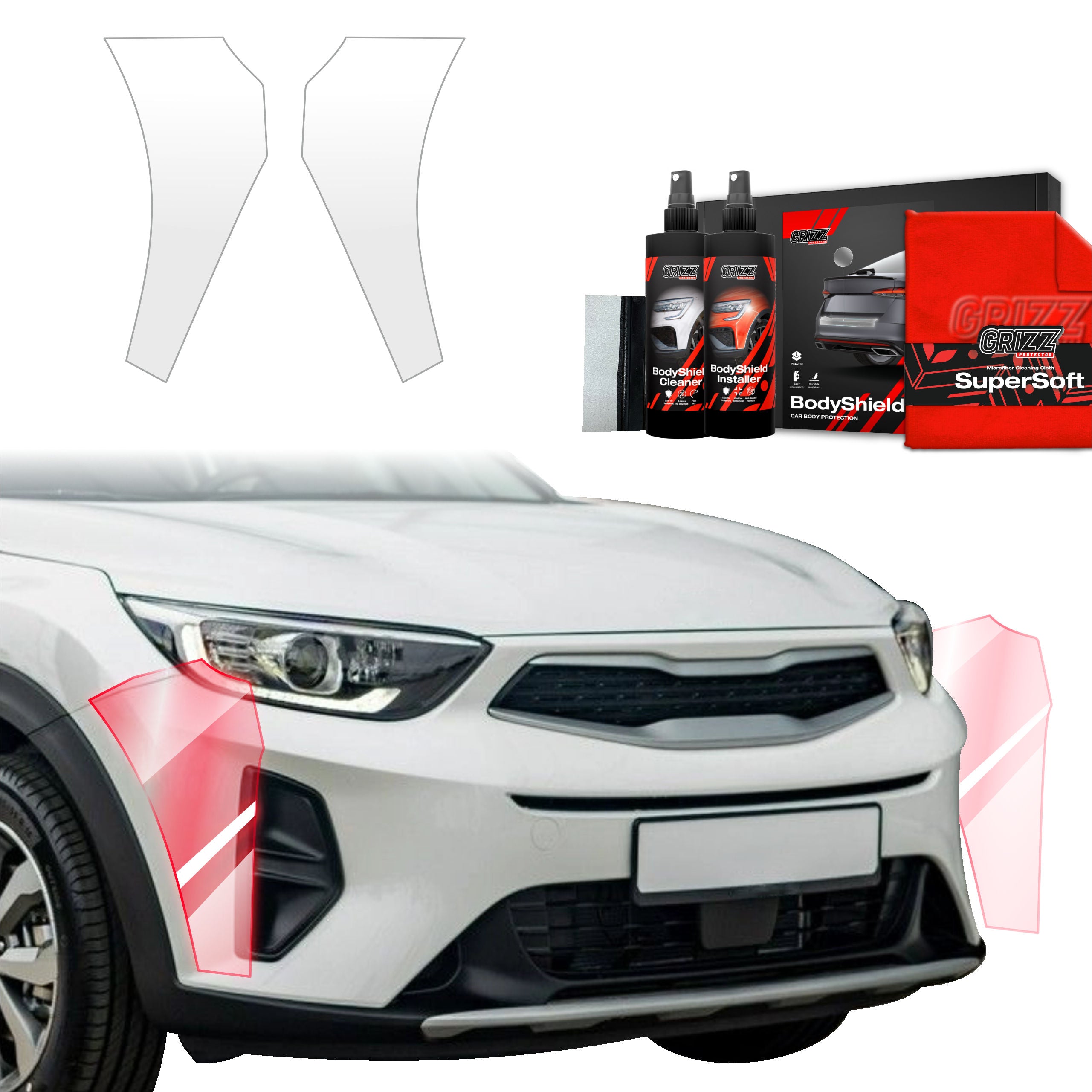 2in1 Schutzfolie Grizz Protector für Stoßstange - Kia Stonic (2020-2026)