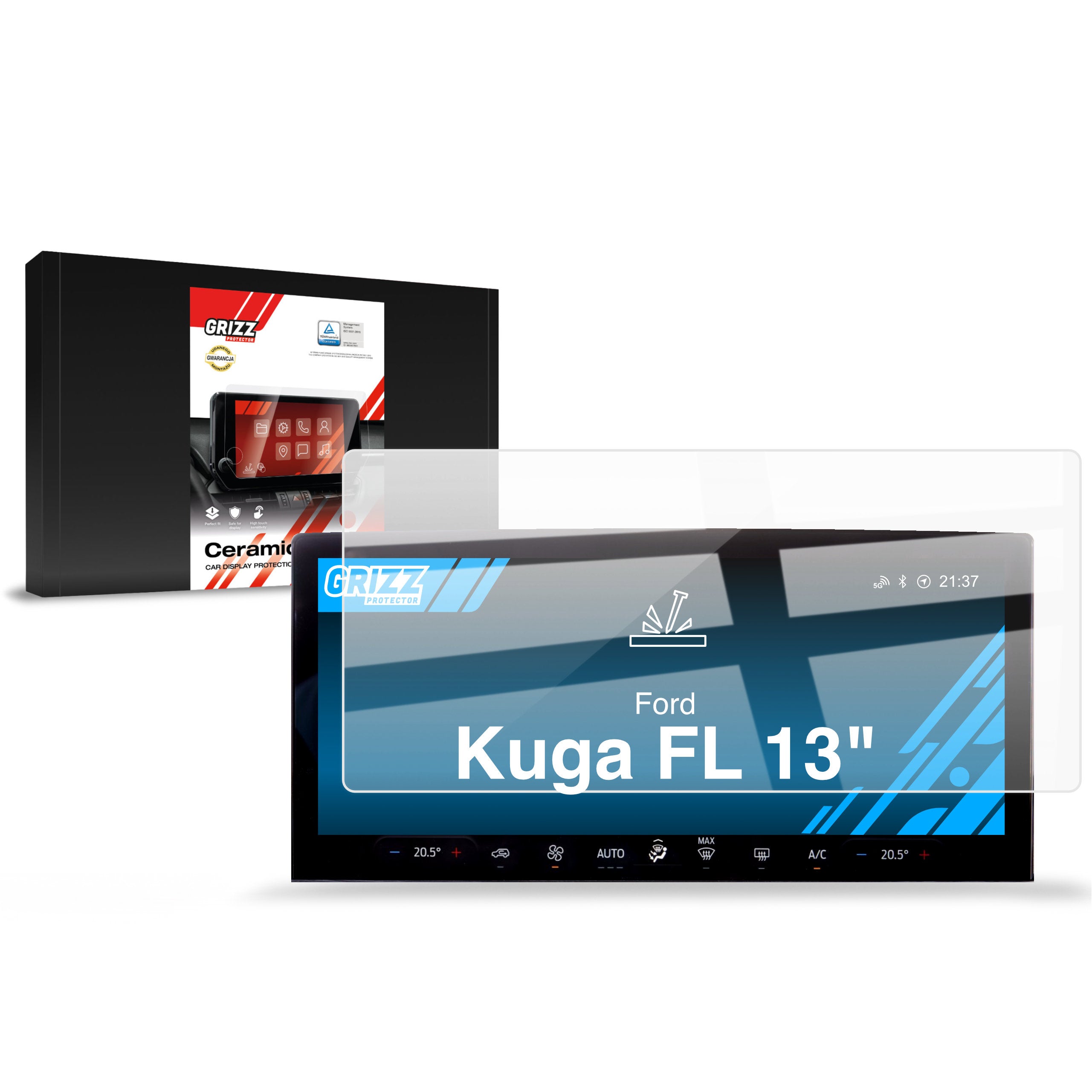 Keramische Autodisplayfolie für Ford Kuga FL 13" (2024-2026), Grizz Protector