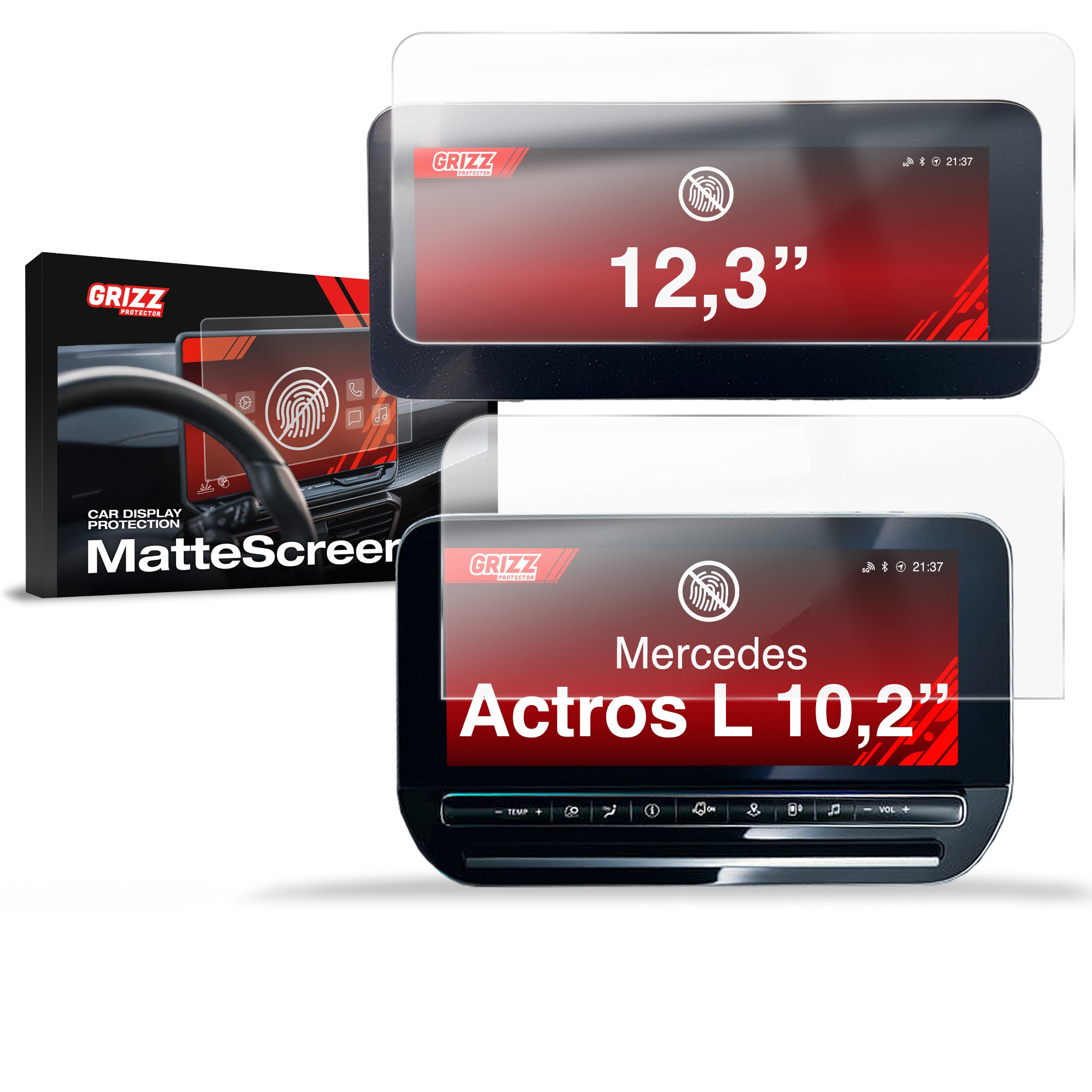 Matte Autodisplayfolie 2in1 für Mercedes Actros L (2026), Grizz Protector