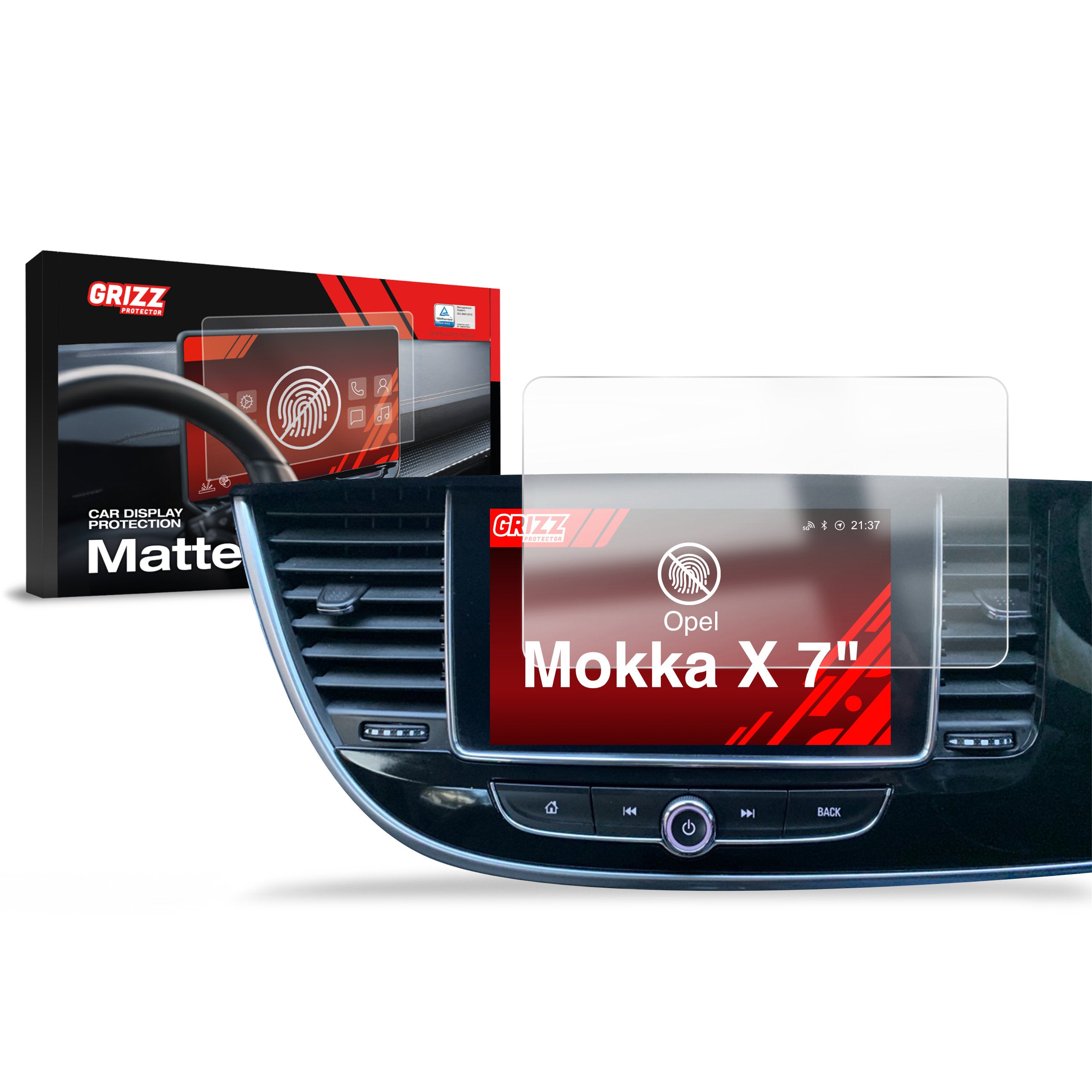 Matte Autodisplayfolie für Opel Mokka X (2016-2019), Grizz Protector