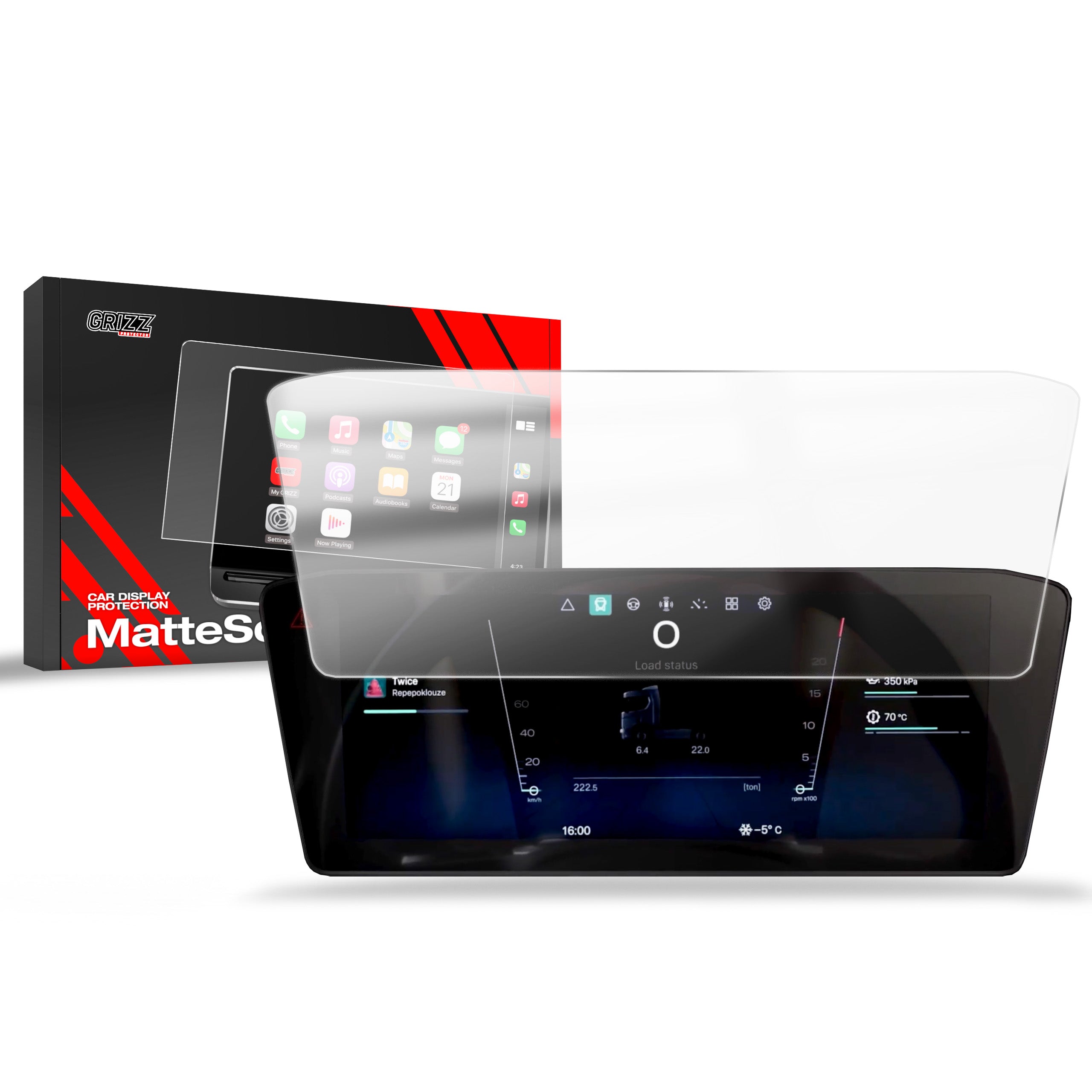 Matte Autodisplayfolie für Scania P Virtual Cockpit (2024-2026), Grizz Protector