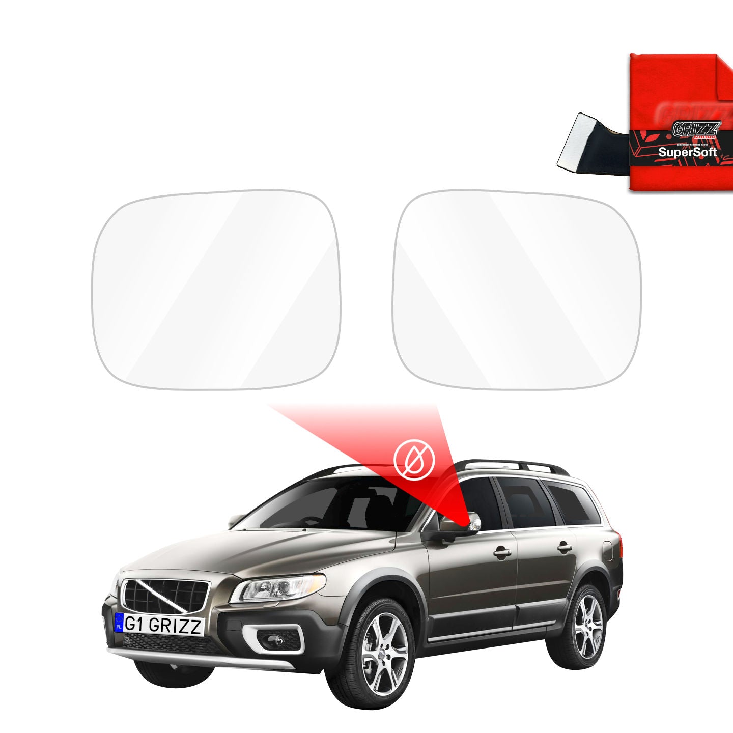 Regenschutzfolie Grizz Protector für Außenspiegel - Volvo XC70 (2007-2016)