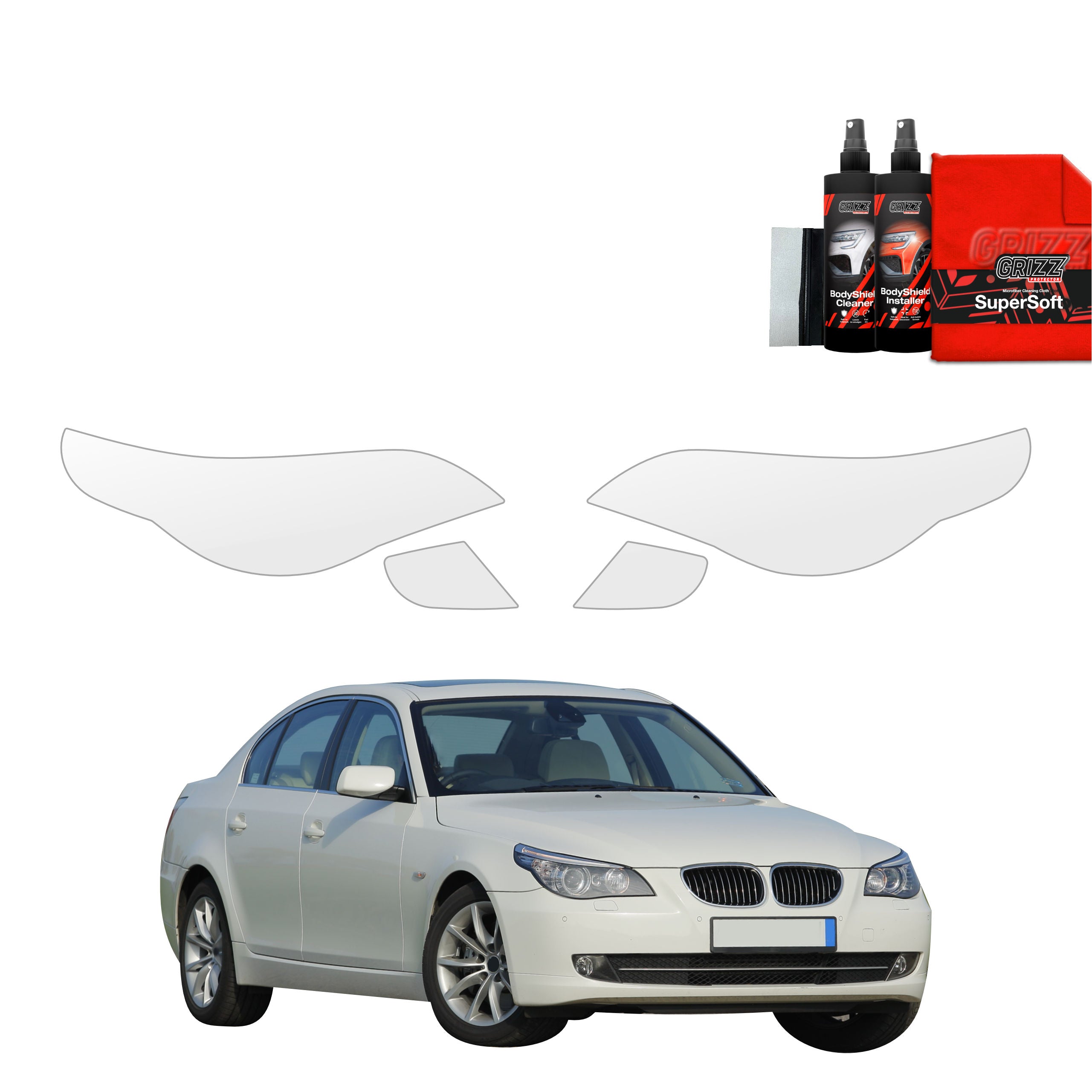 4in1 Schutzfolie Grizz Protector für Scheinwerfer - BMW 5 E60 Sedan 4D (2007-2010)