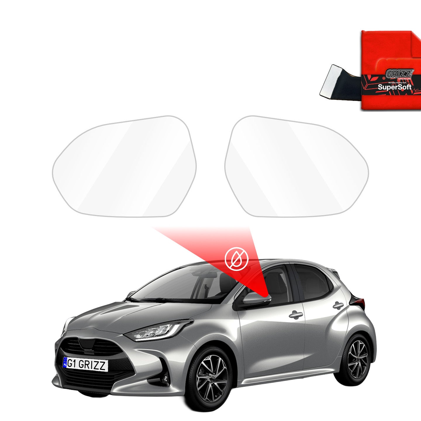 Regenschutzfolie Grizz Protector für Außenspiegel - Toyota Yaris 4 (2020-2026)
