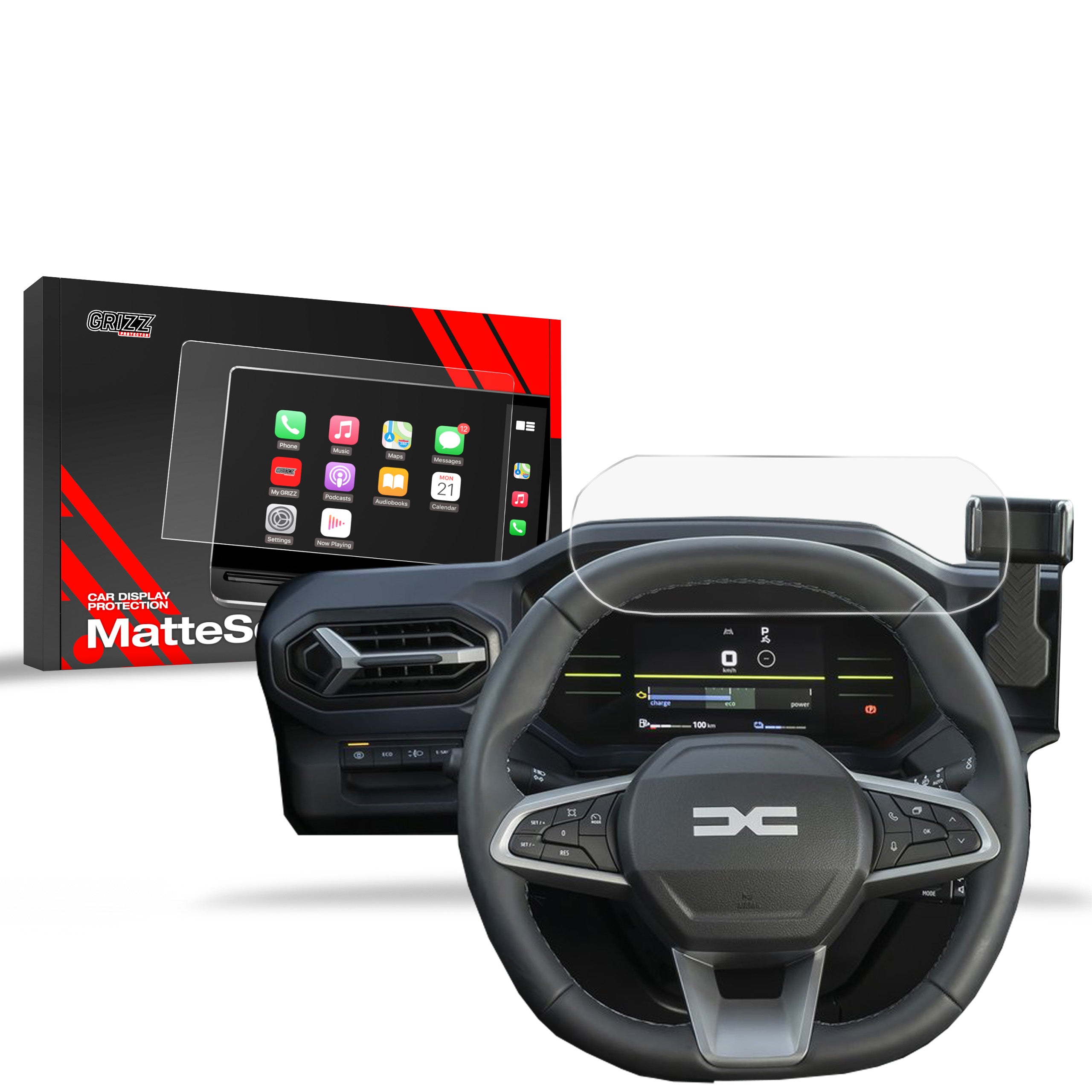Matte Autodisplayfolie für Dacia Duster (2024-2026), Grizz Protector
