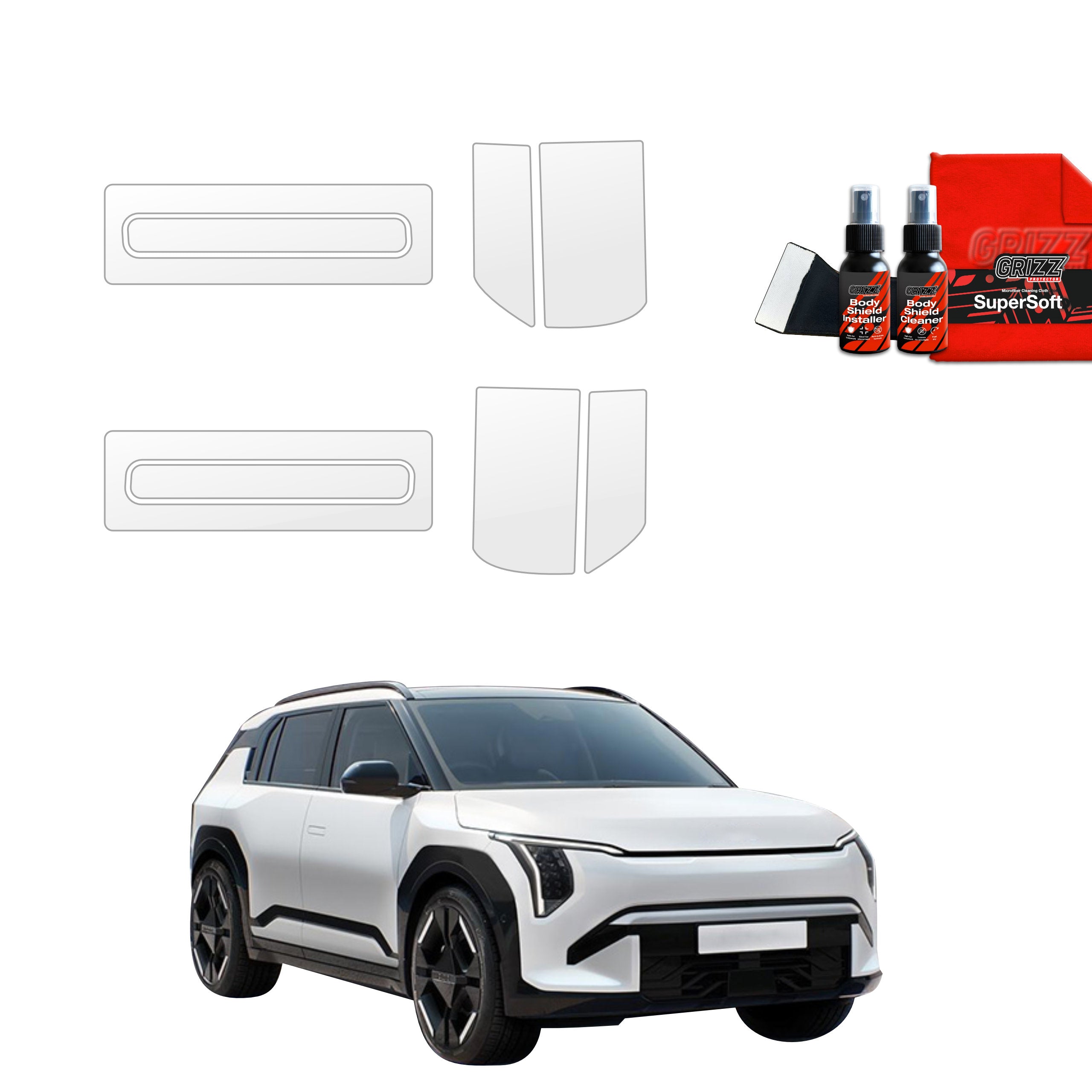 4in1 Schutzfolie Grizz Protector für Türgriffmulden - Kia EV3 GT Line (2025-2026)